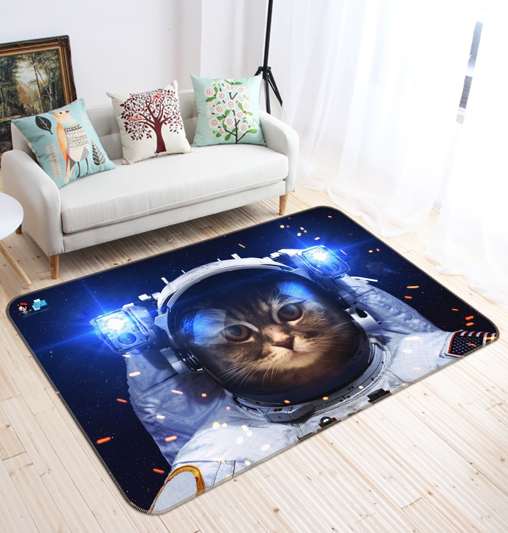 3D Space Cat 658 Non Slip Rug Mat Mat AJ Creativity Home