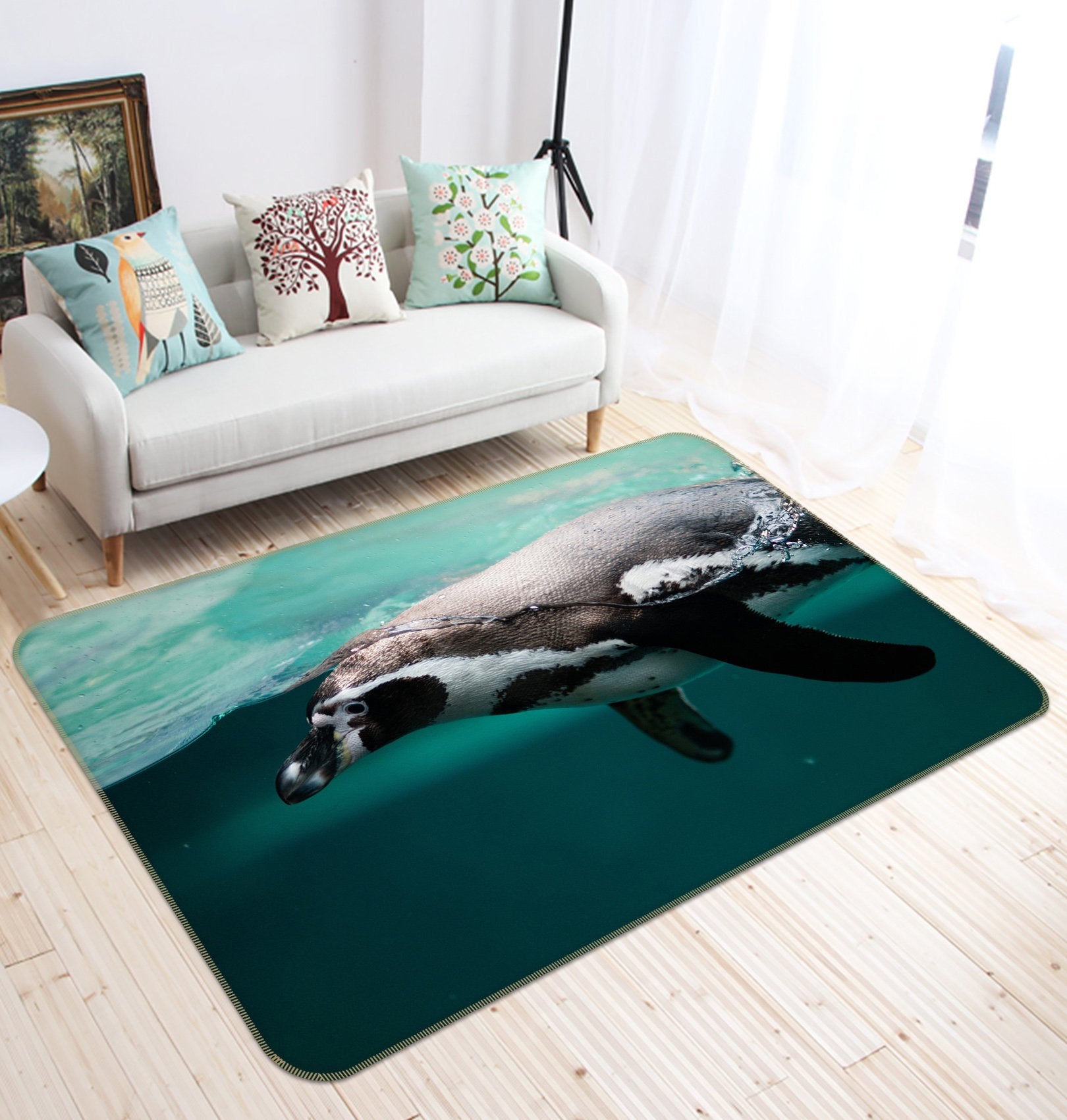 3D Dolphin Swimming 620 Animal Non Slip Rug Mat Mat AJ Creativity Home
