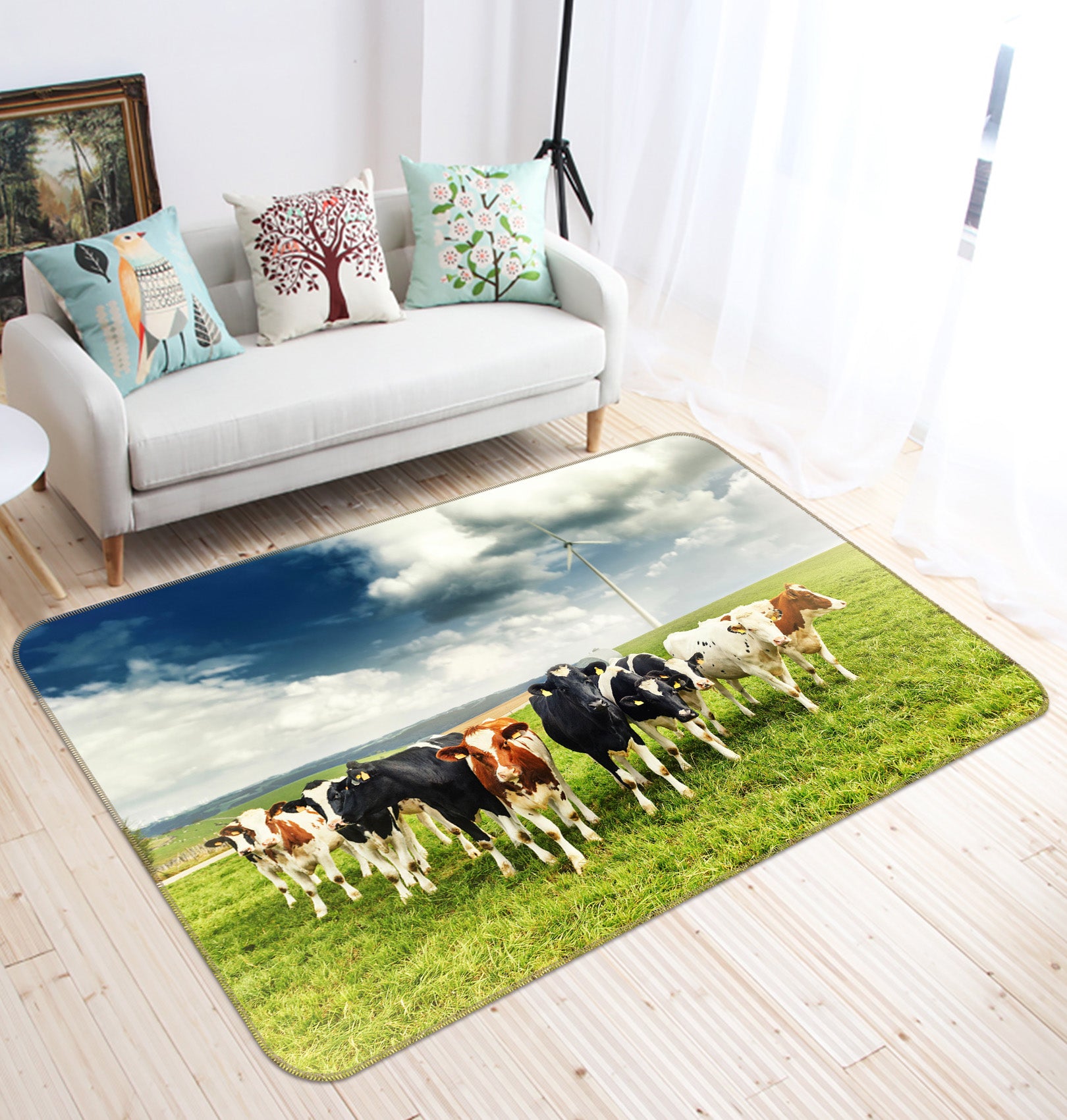 3D Cow Lawn 038 Animal Non Slip Rug Mat