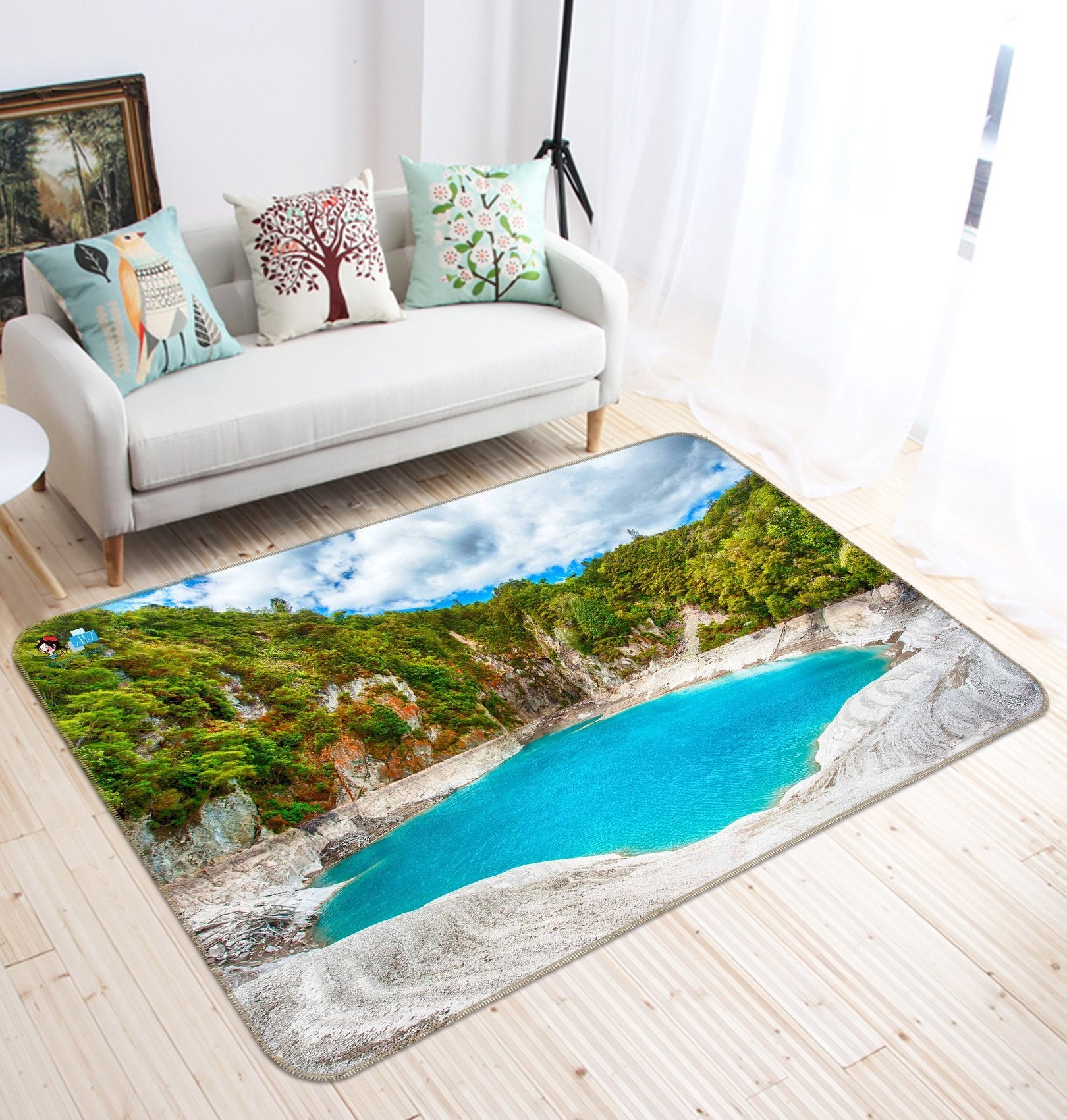 3D Mountain Surround Lake 459 Non Slip Rug Mat Mat AJ Creativity Home