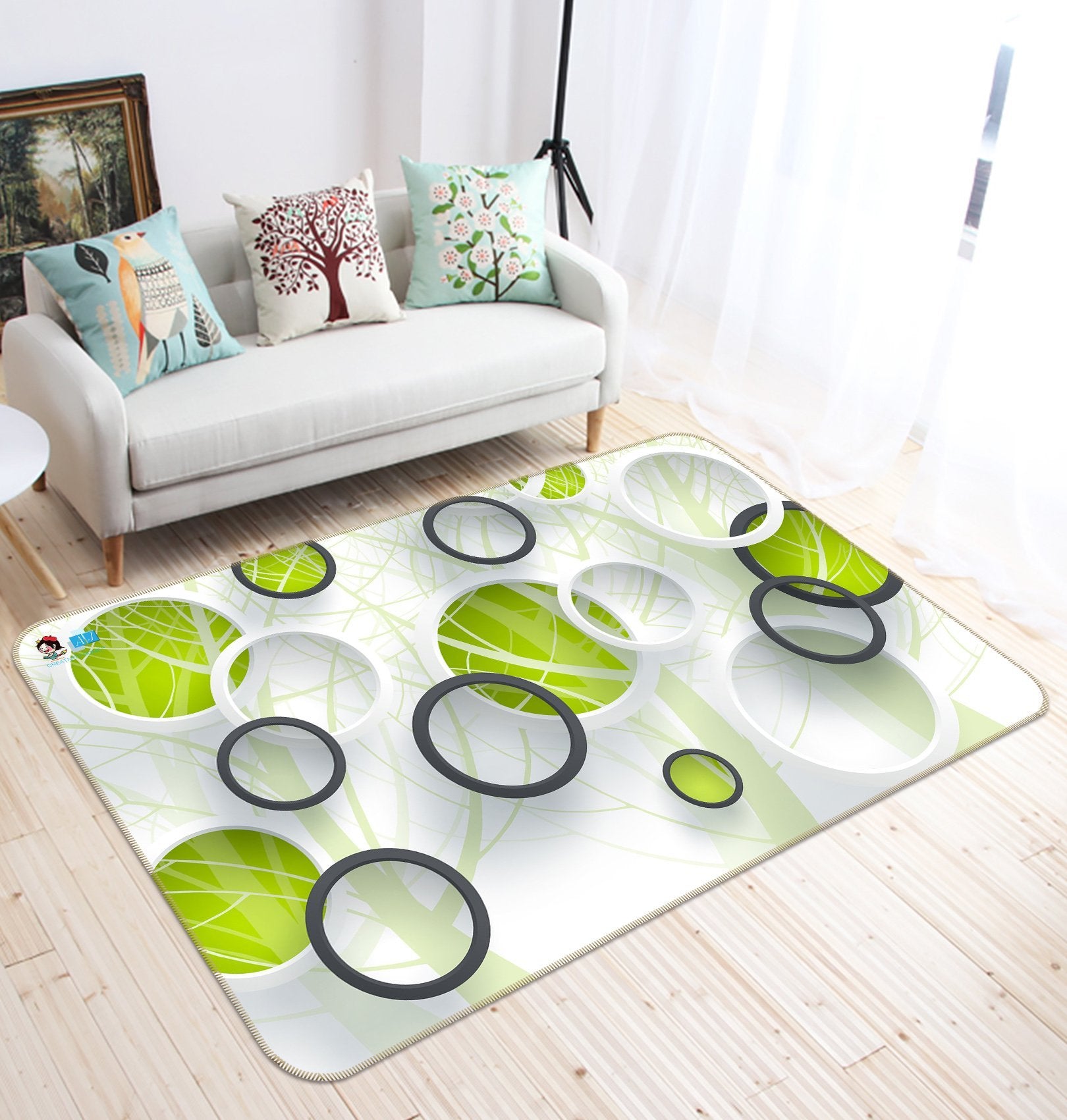 3D Circle Branches 536 Non Slip Rug Mat Mat AJ Creativity Home