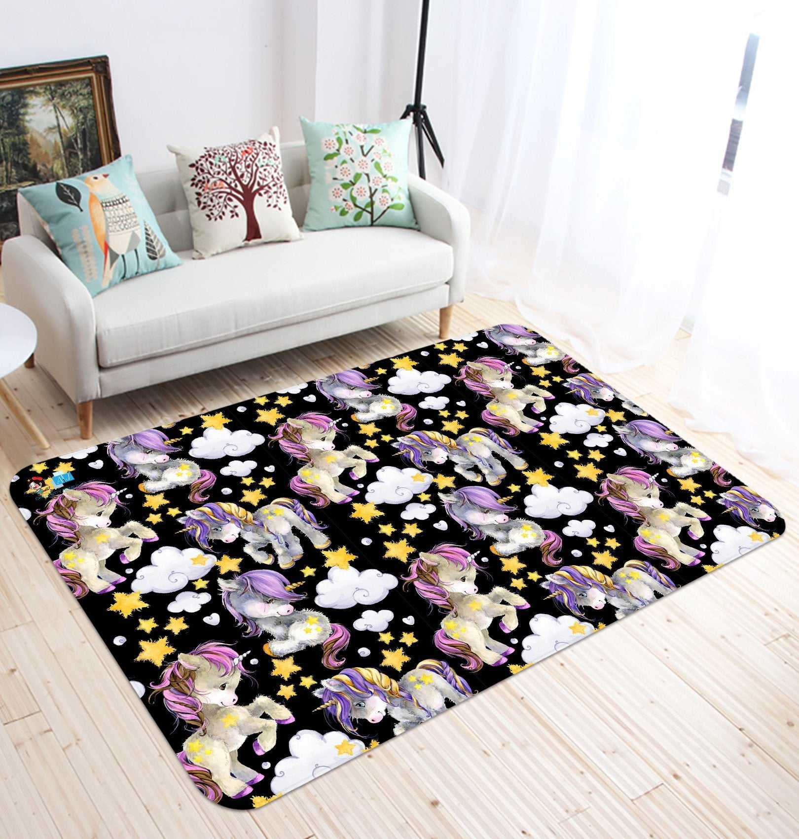 3D Cute Cartoon Unicorn 26 Non Slip Rug Mat Mat AJ Creativity Home