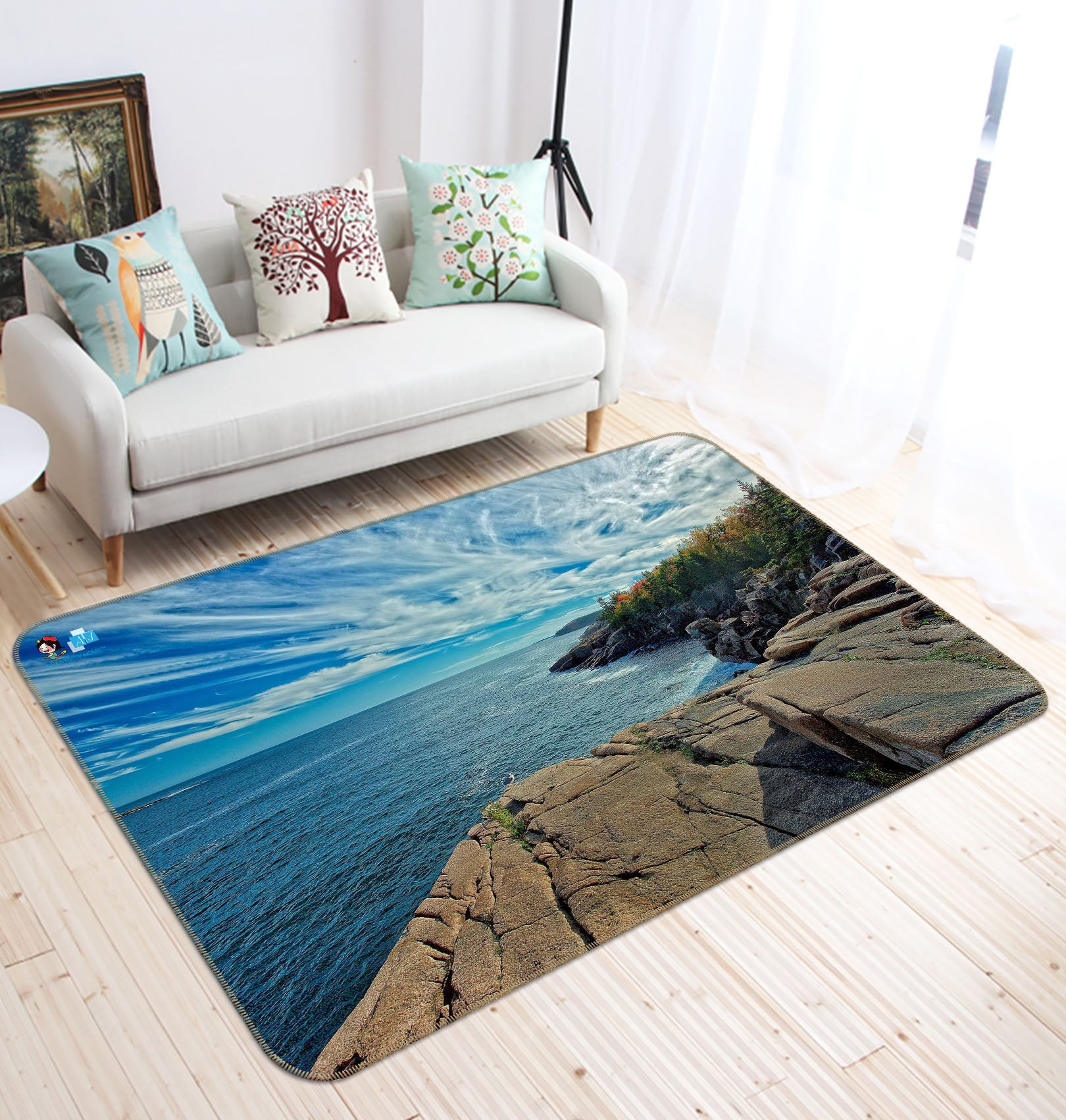 3D Coastal Maine 62204 Kathy Barefield Rug Non Slip Rug Mat