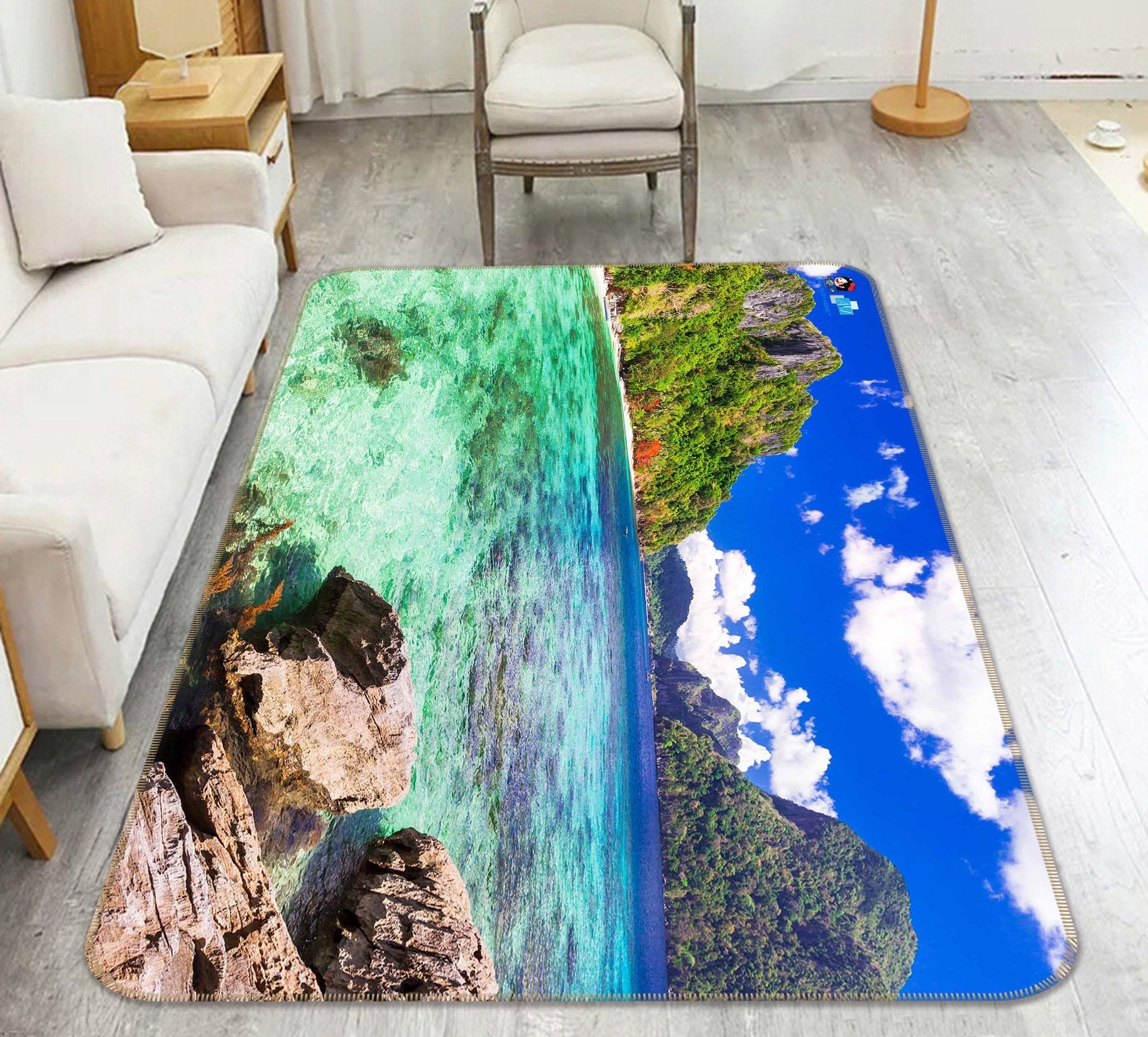 3D Clear Wave 507 Non Slip Rug Mat Mat AJ Creativity Home
