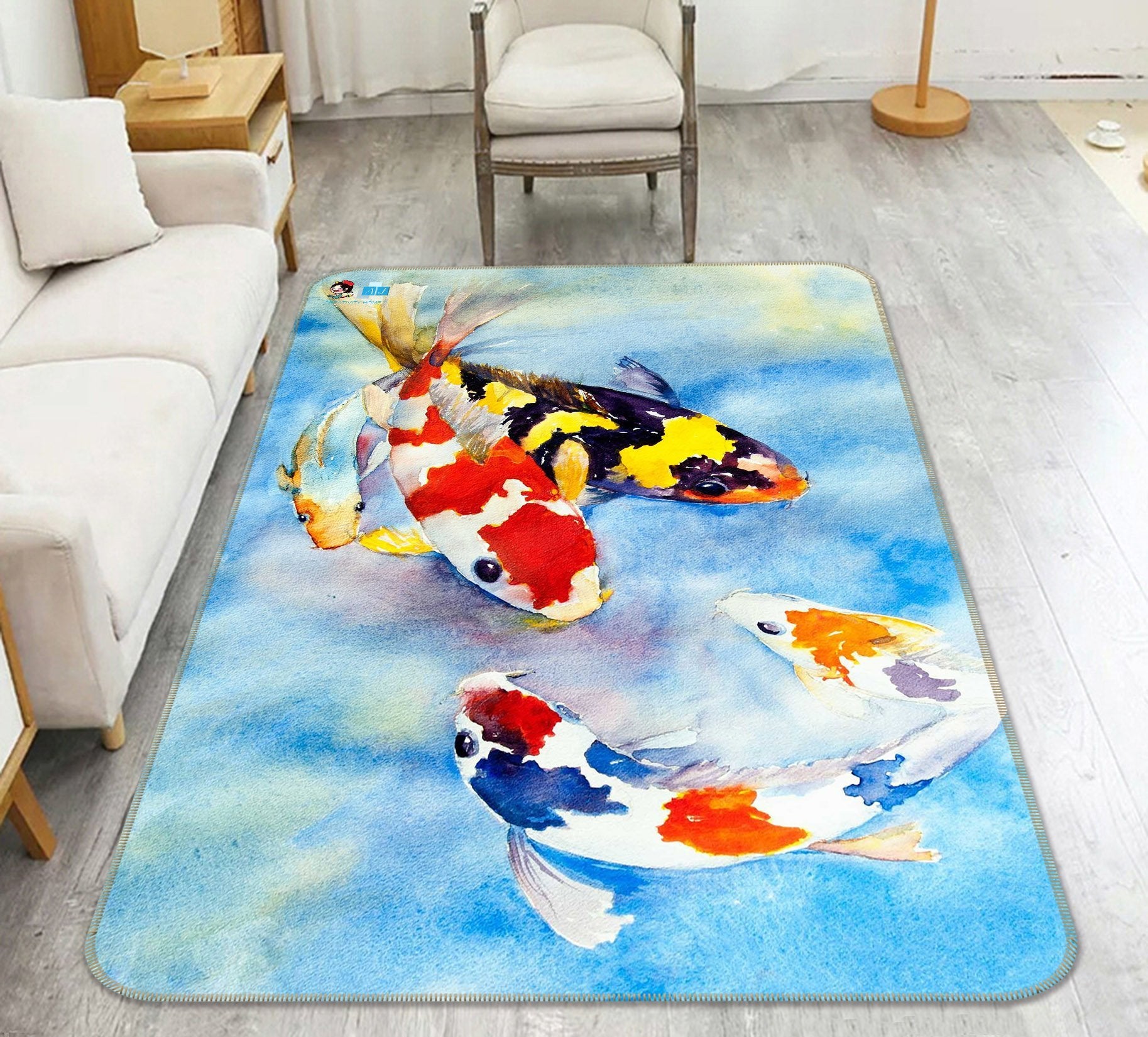 3D Fish Wandering 044 Non Slip Rug Mat Mat AJ Creativity Home