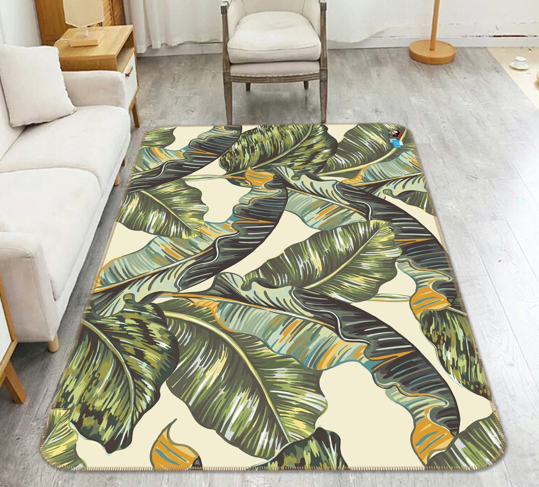 3D Green Leaf 119 Non Slip Rug Mat Mat AJ Creativity Home