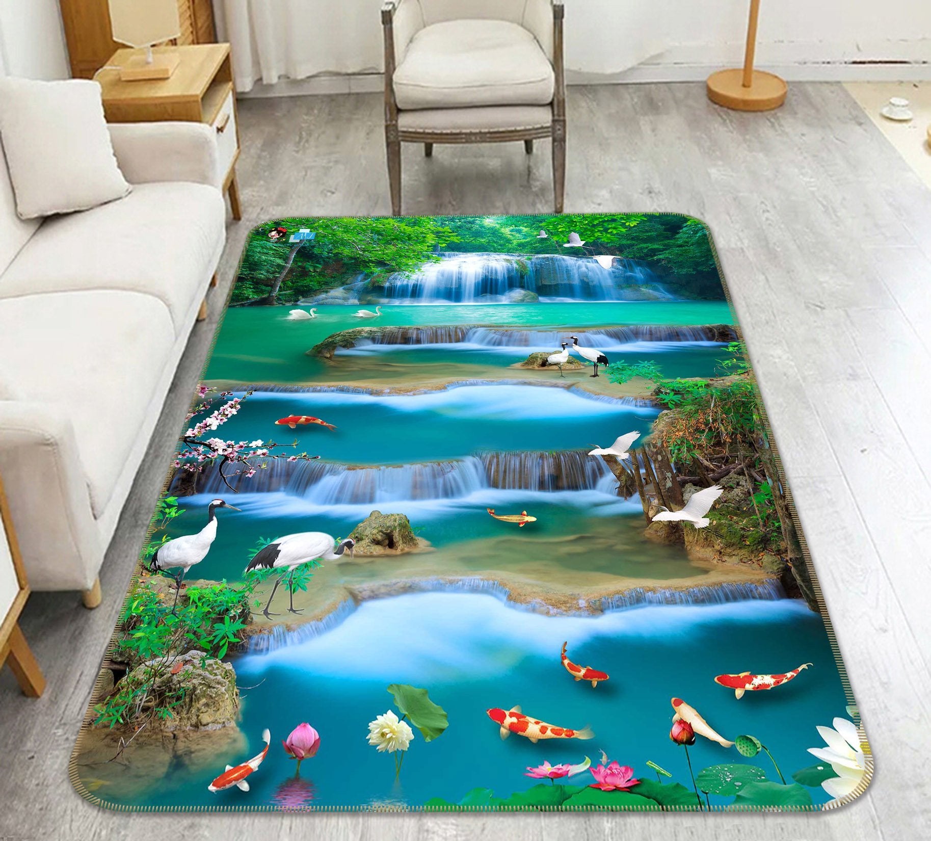 3D bamboo Forest Fish 013 Non Slip Rug Mat Mat AJ Creativity Home