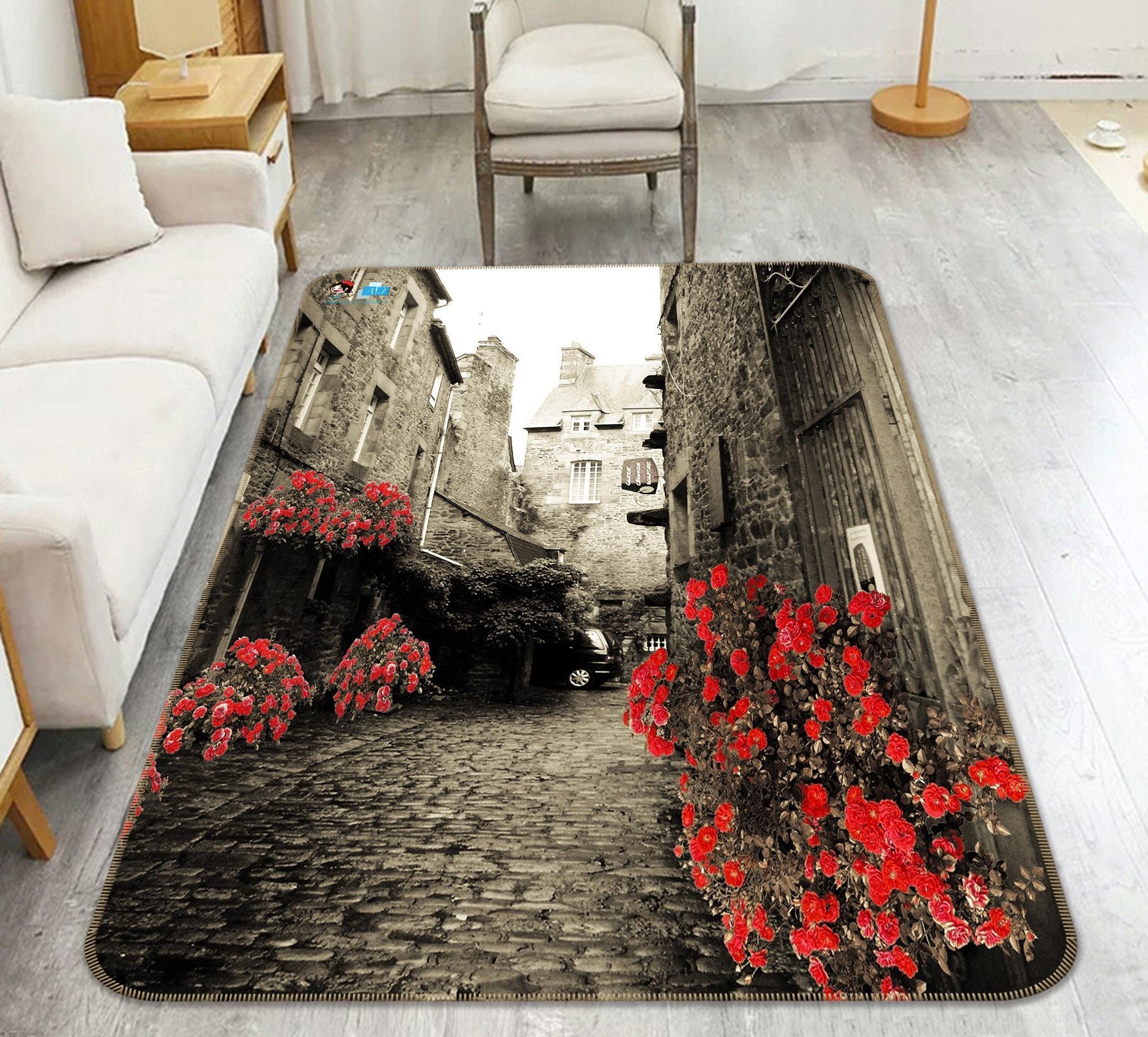 3D Alley Flower 035 Non Slip Rug Mat Mat AJ Creativity Home