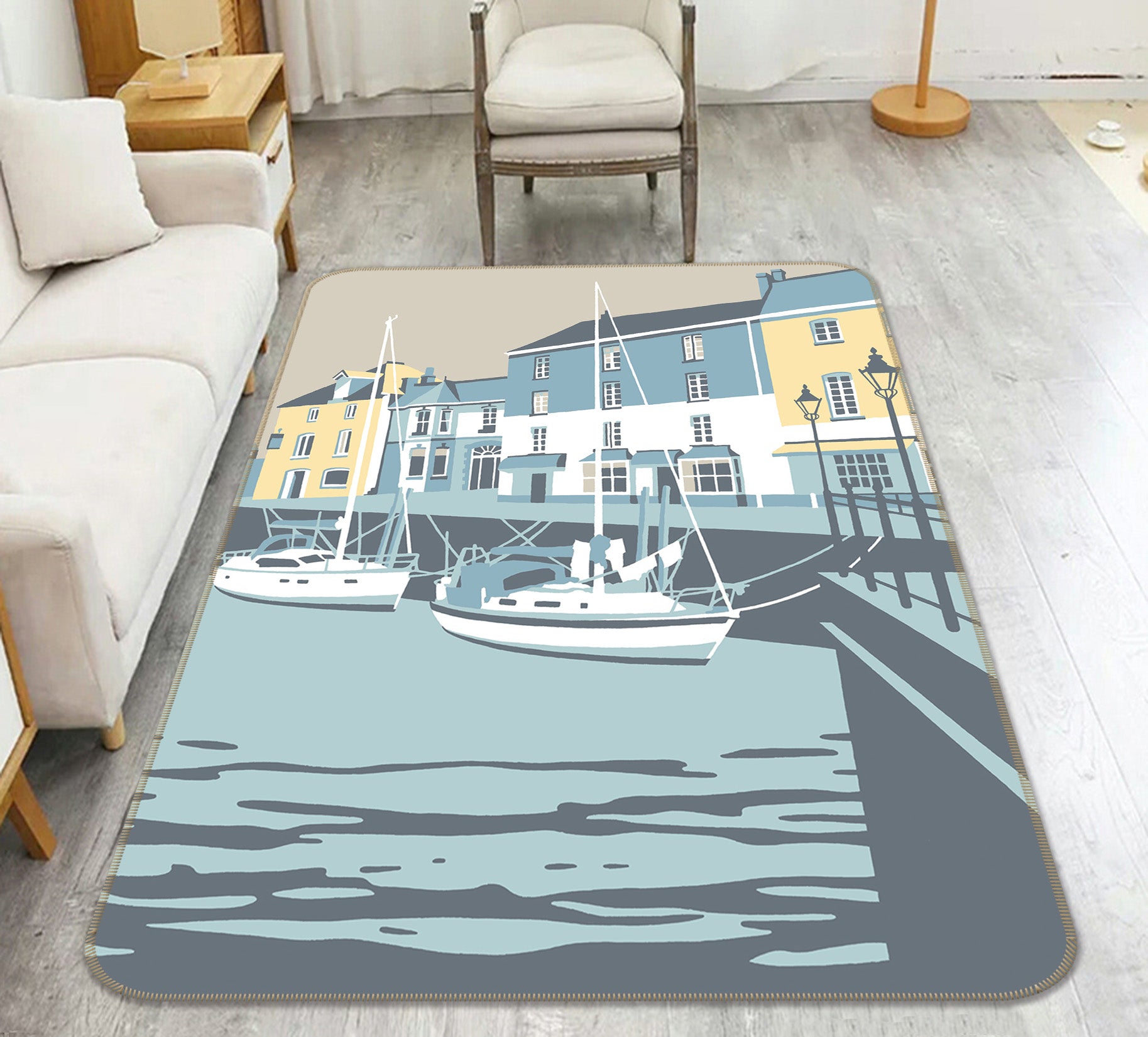 3D Padstow 1005 Steve Read Rug Non Slip Rug Mat