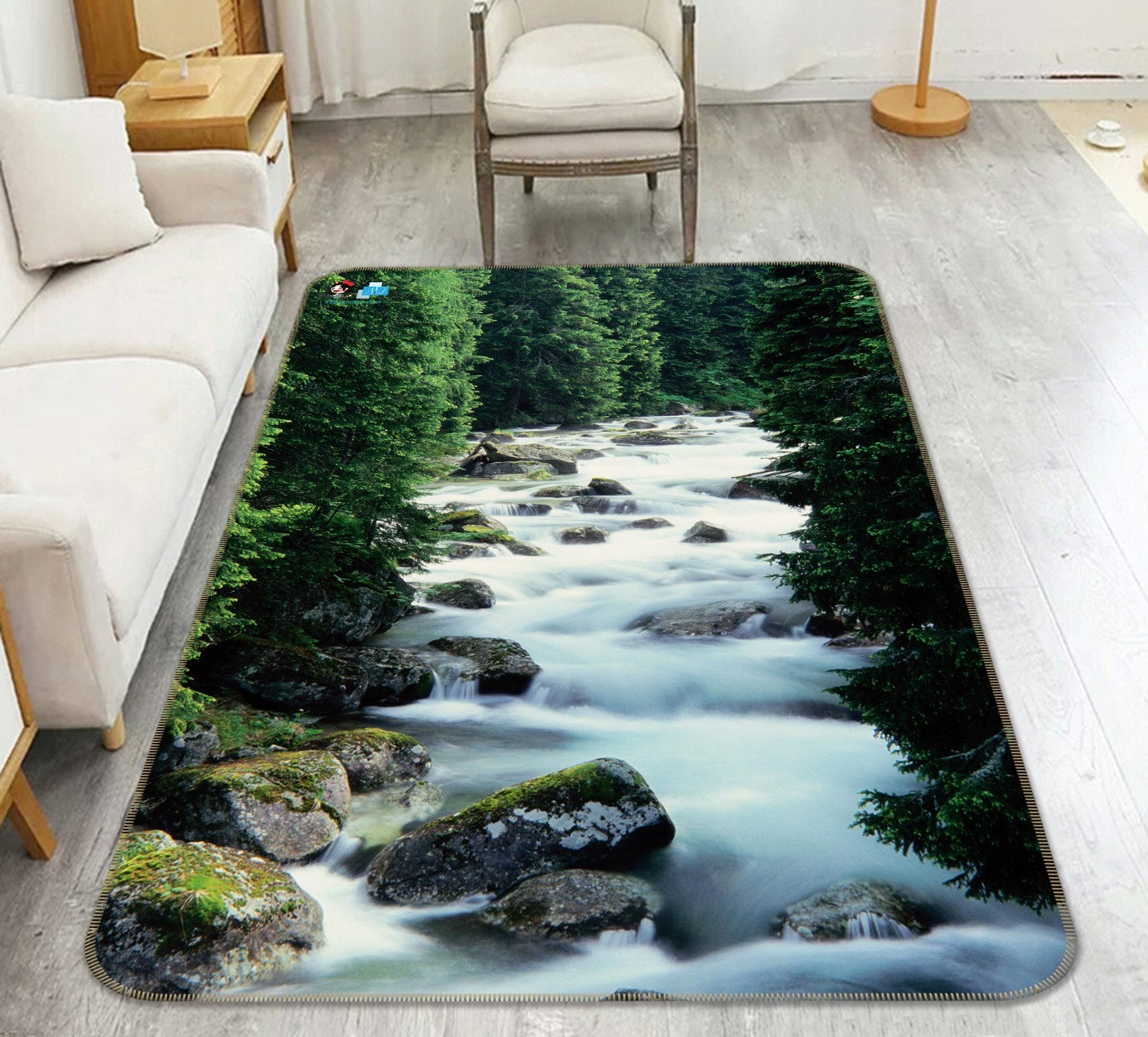 3D Forest River 046 Non Slip Rug Mat Mat AJ Creativity Home