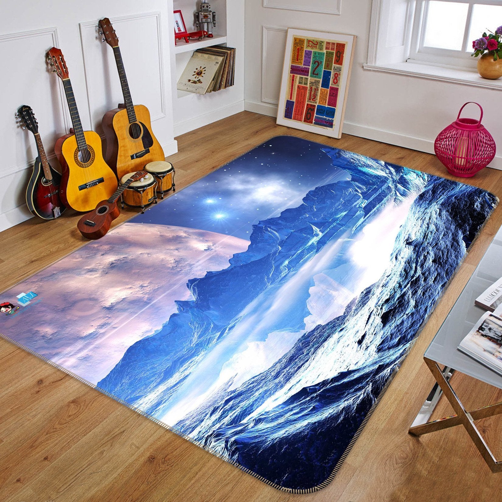 3D Star Mountain 393 Non Slip Rug Mat Mat AJ Creativity Home
