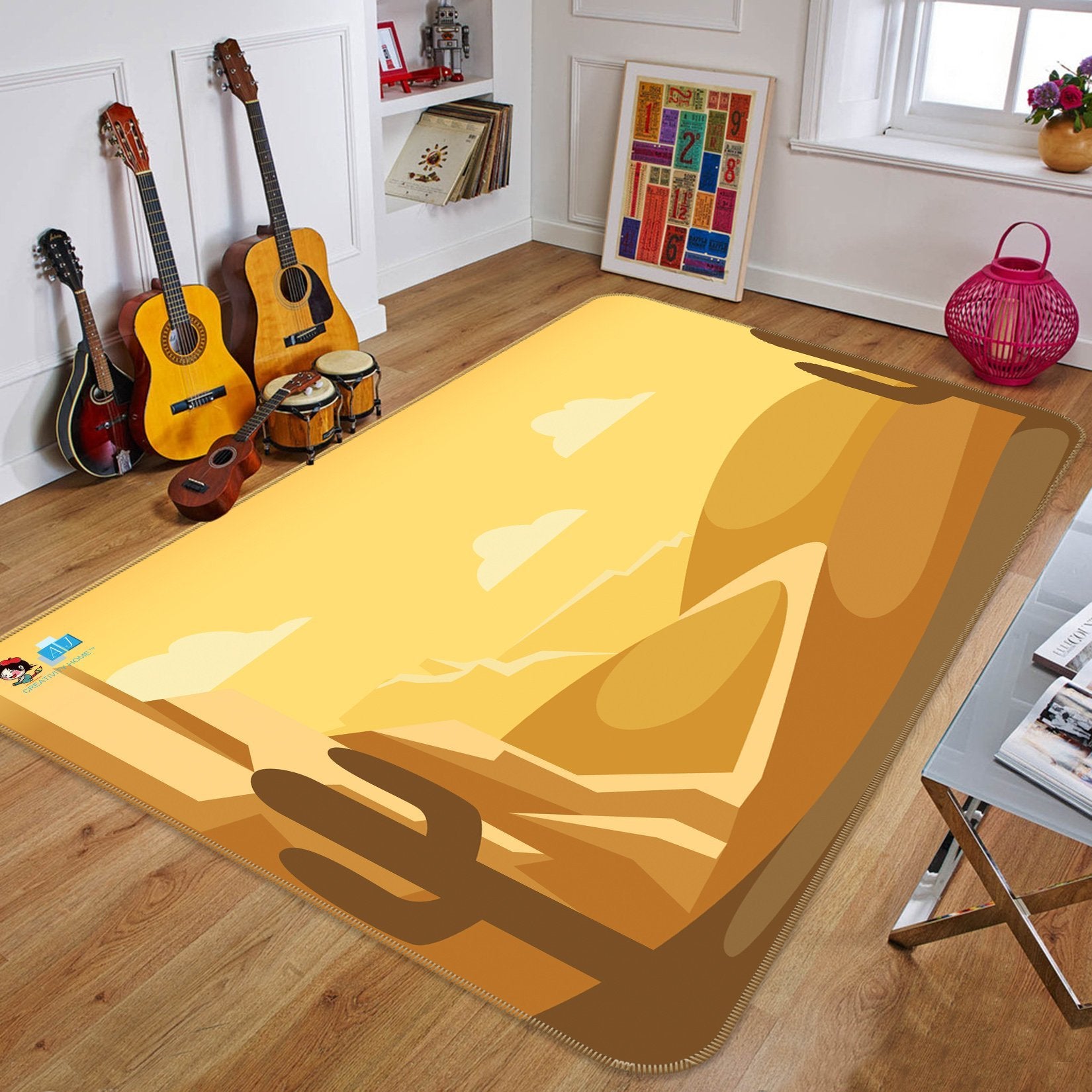 3D Graffiti Yellow 330 Non Slip Rug Mat Mat AJ Creativity Home