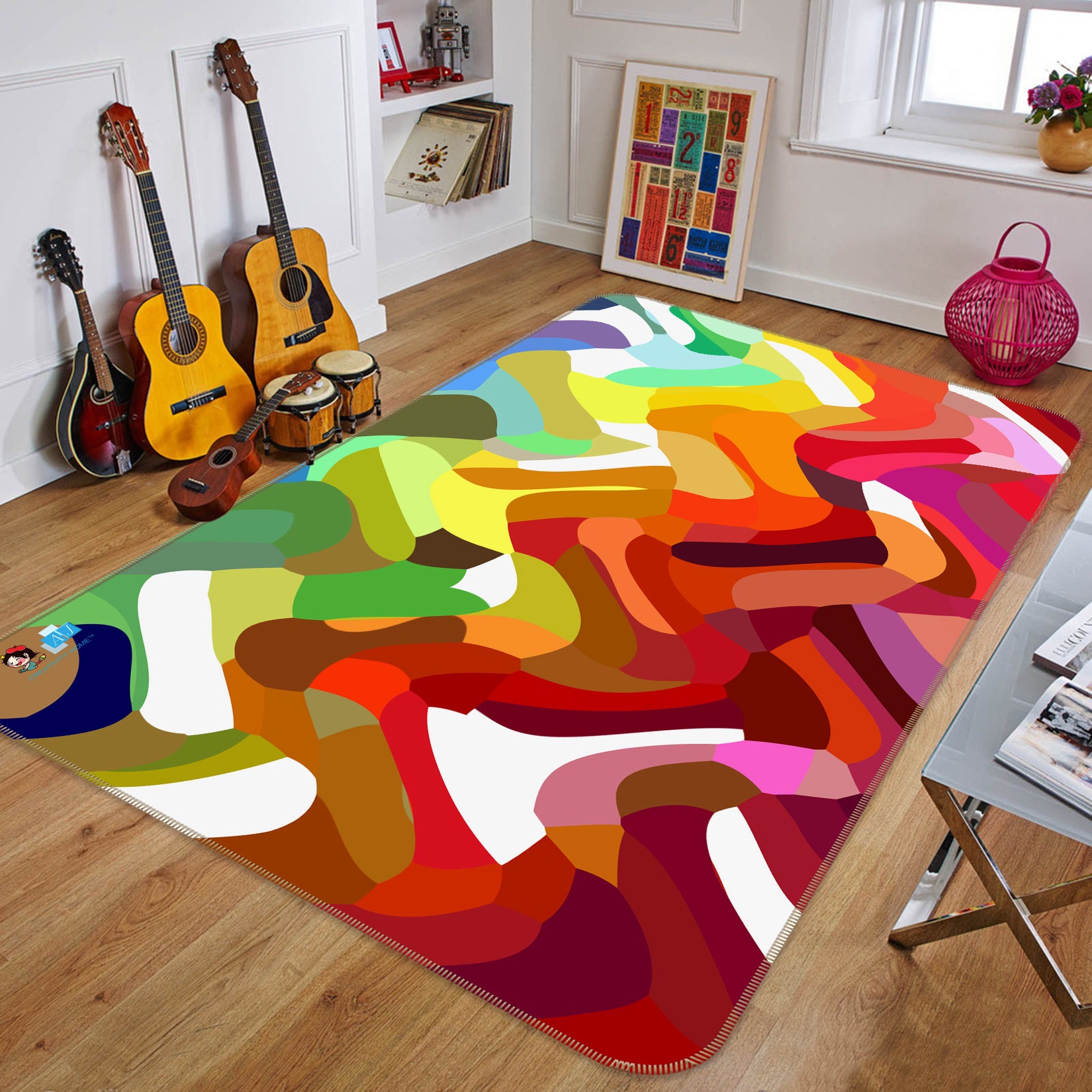 3D Color Pattern 19153 Shandra Smith Rug Non Slip Rug Mat