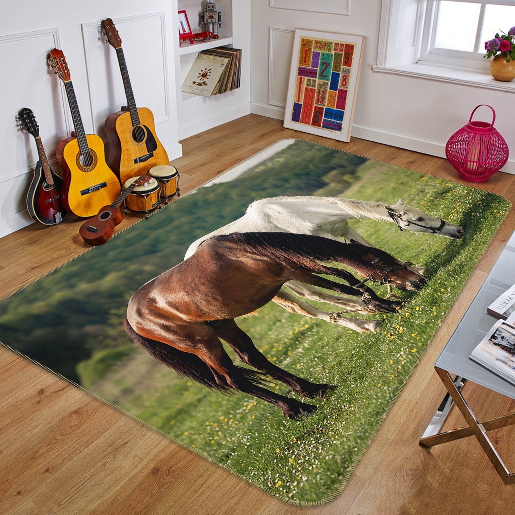 3D Horse Grazing 580 Animal Non Slip Rug Mat Mat AJ Creativity Home