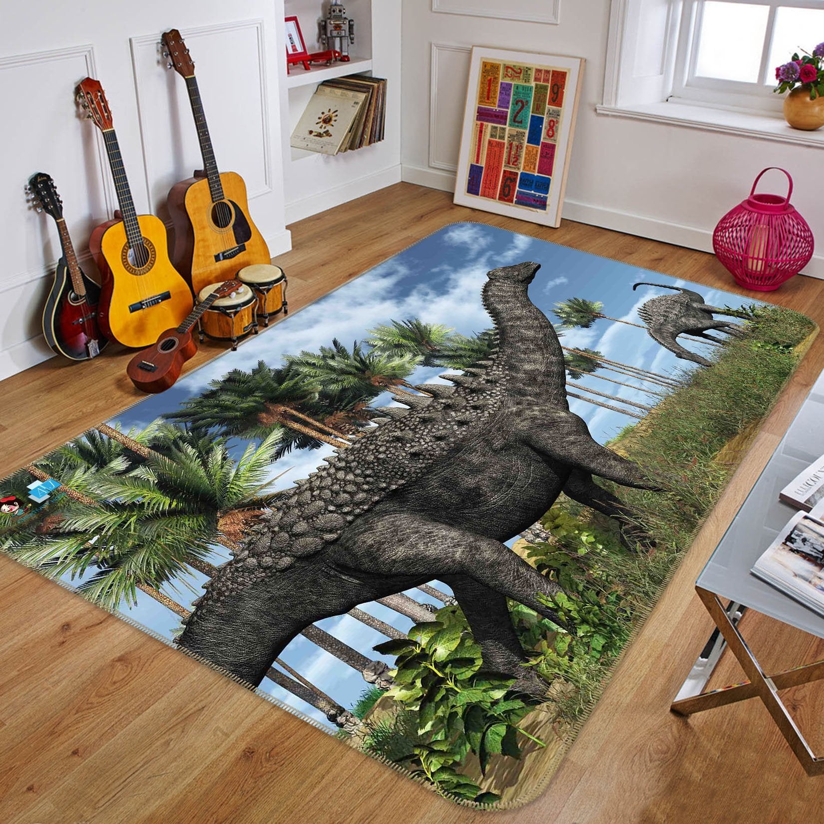3D Herbivorous Dinosaurs 245 Non Slip Rug Mat Mat AJ Creativity Home