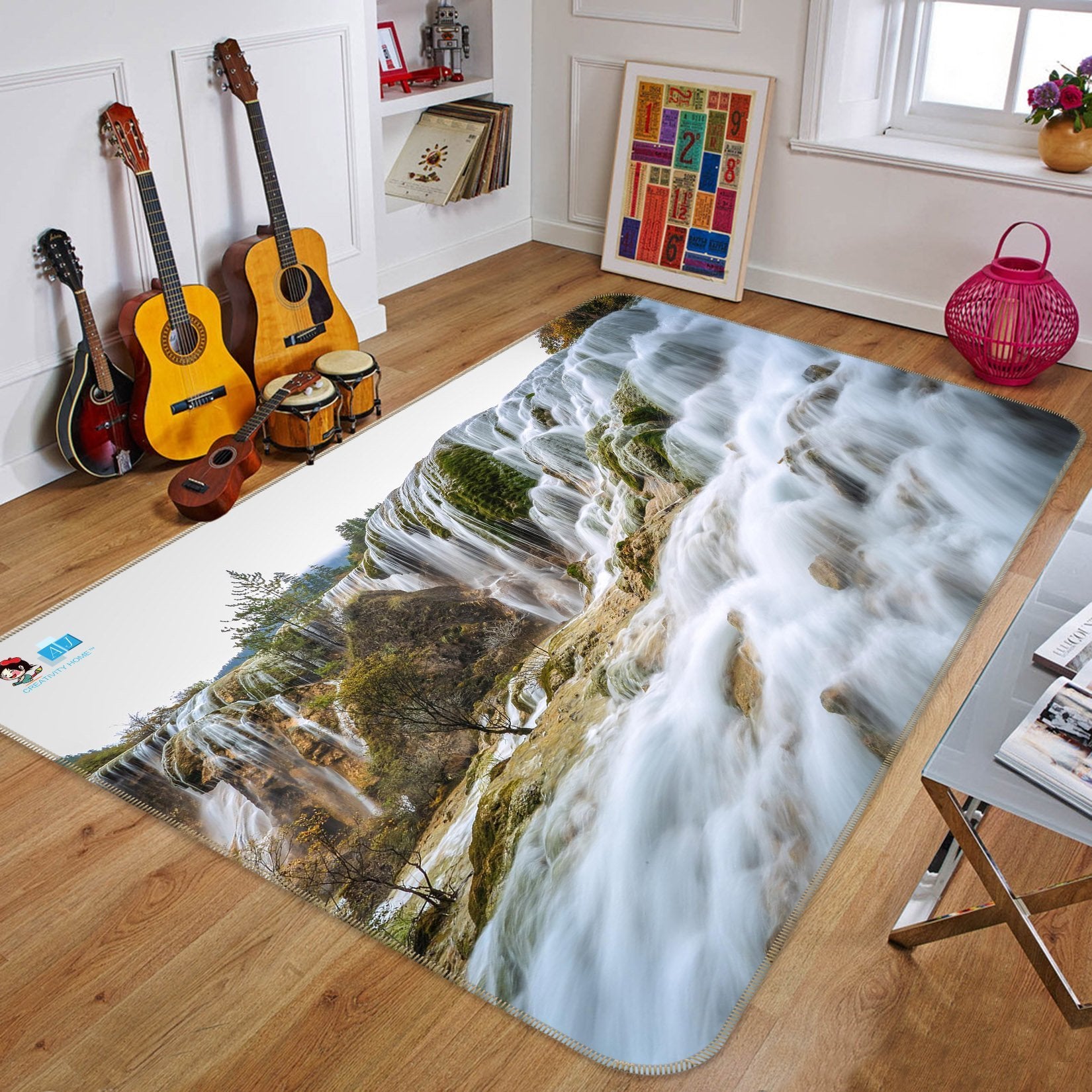 3D Rapid Stream 498 Non Slip Rug Mat Mat AJ Creativity Home