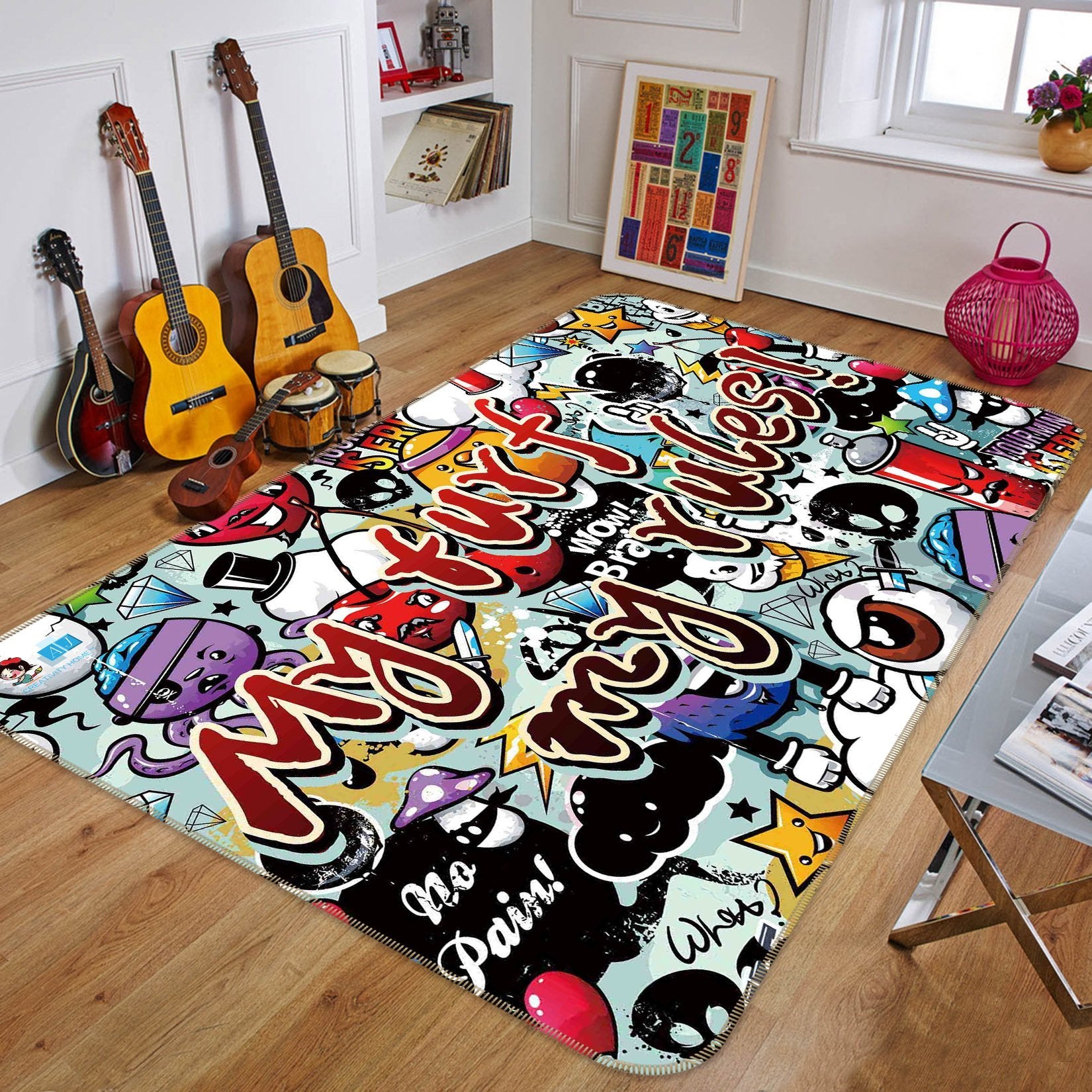 3D Graffiti Pattern 153 Non Slip Rug Mat Mat AJ Creativity Home