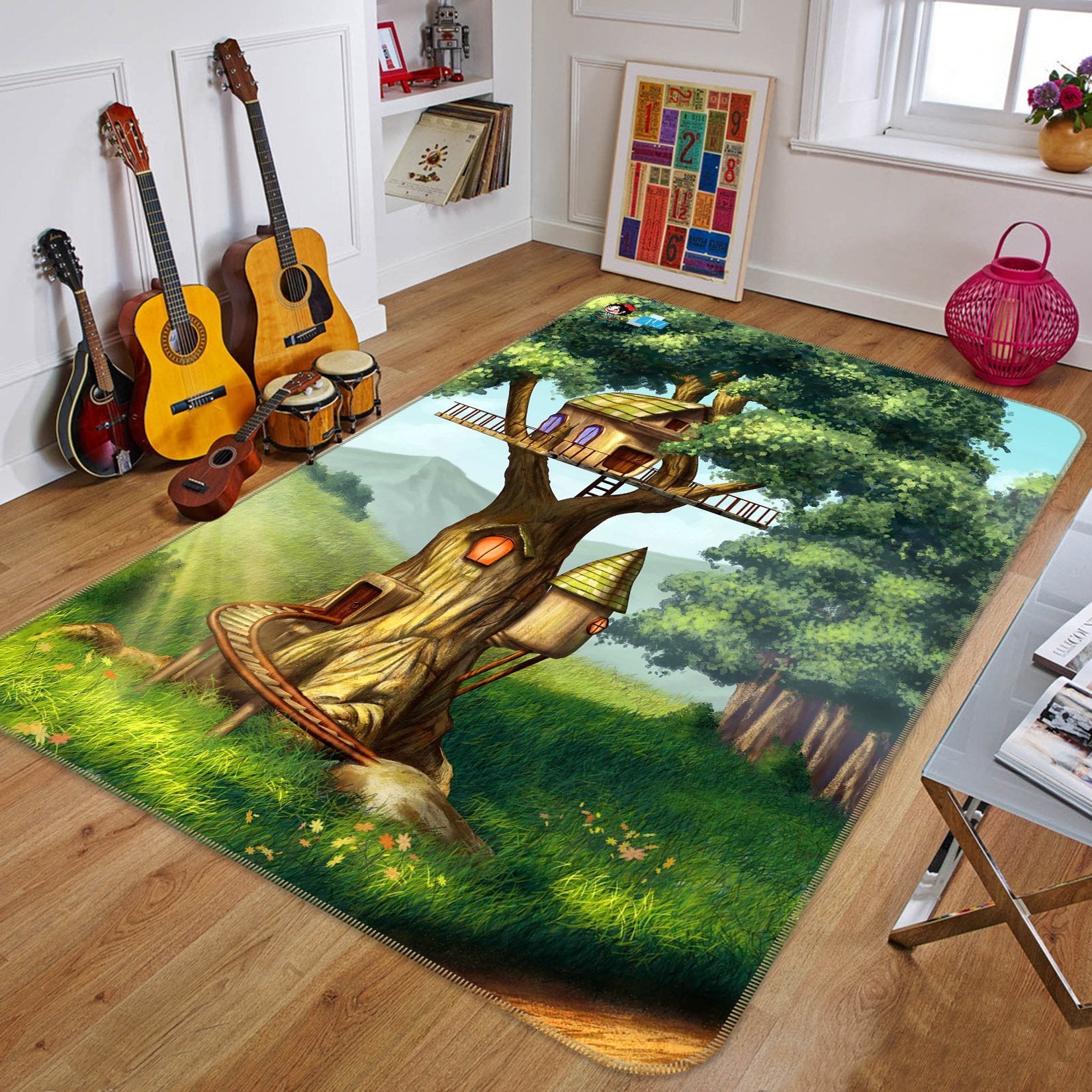 3D Cartoon Tree House 009 Non Slip Rug Mat Mat AJ Creativity Home