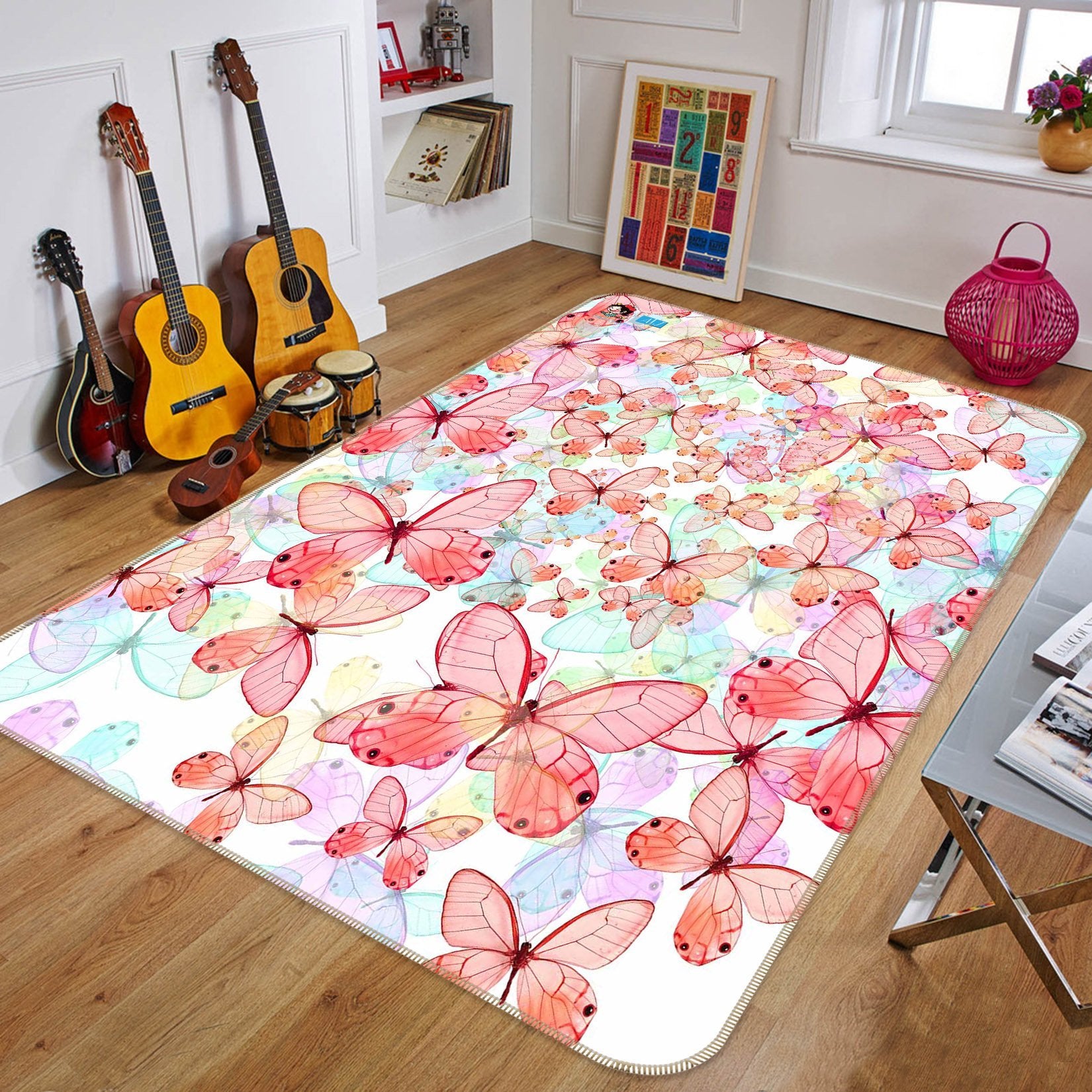 3D Pretty Butterflies 222 Non Slip Rug Mat Mat AJ Creativity Home