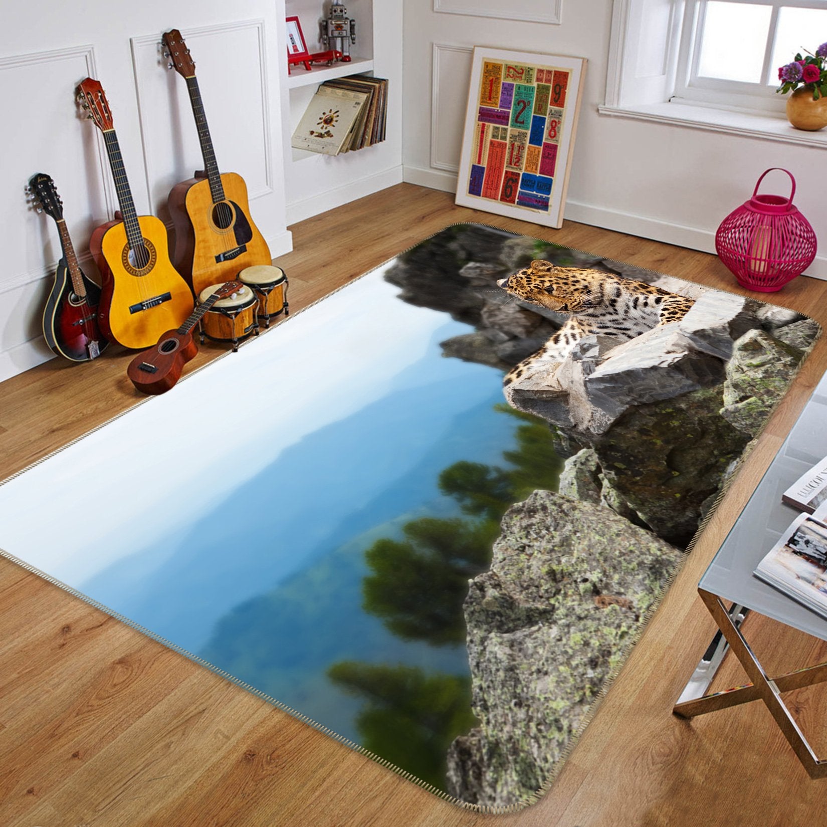 3D Stone Tiger 581 Animal Non Slip Rug Mat Mat AJ Creativity Home