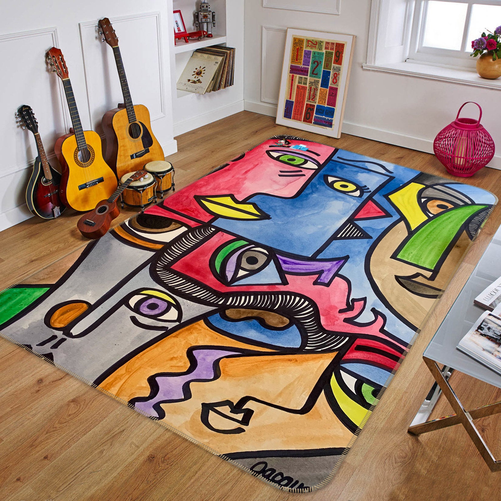 3D Abstract Caricature 8215 Jacqueline Reynoso Rug Non Slip Rug Mat