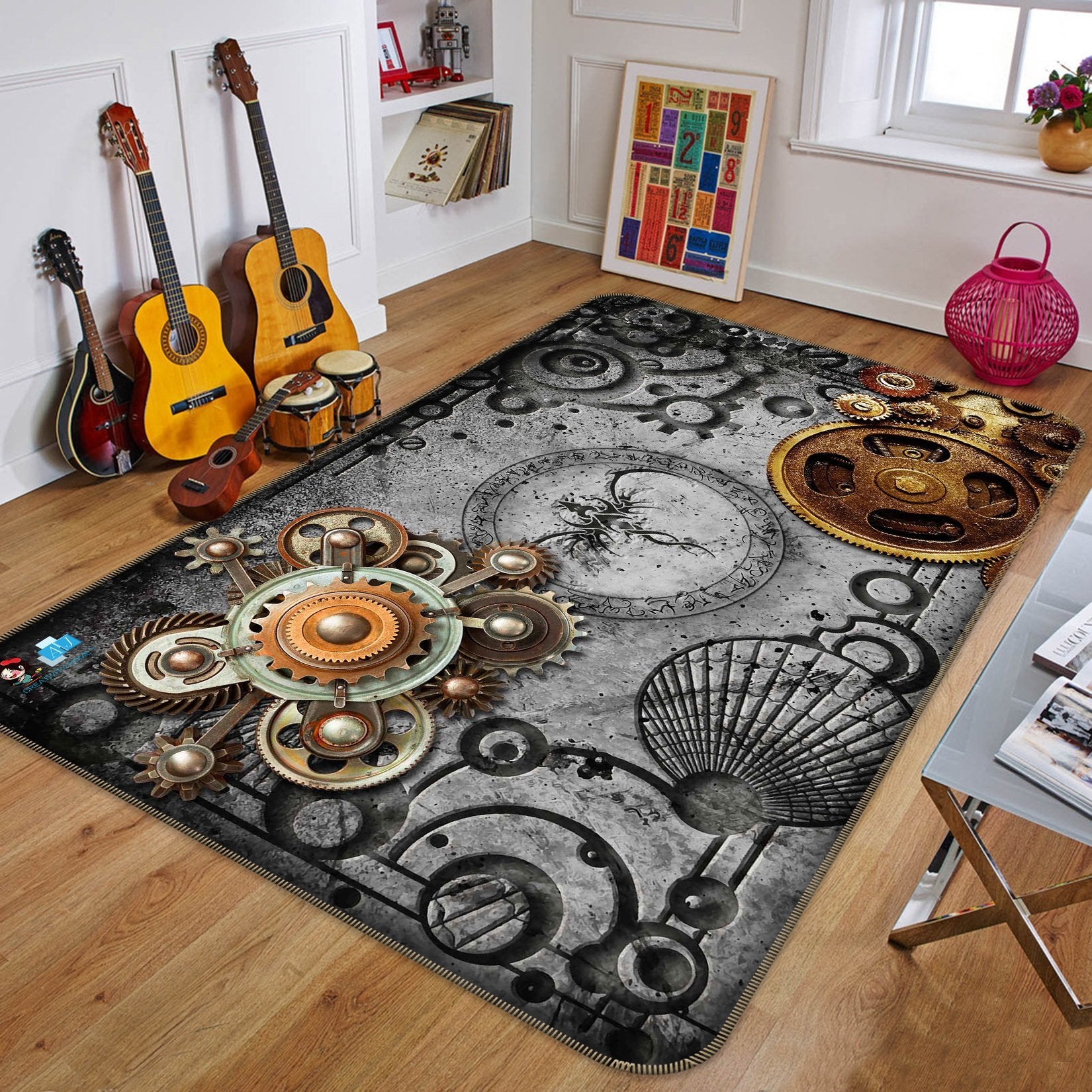 3D Gear Metal 731 Non Slip Rug Mat Mat AJ Creativity Home