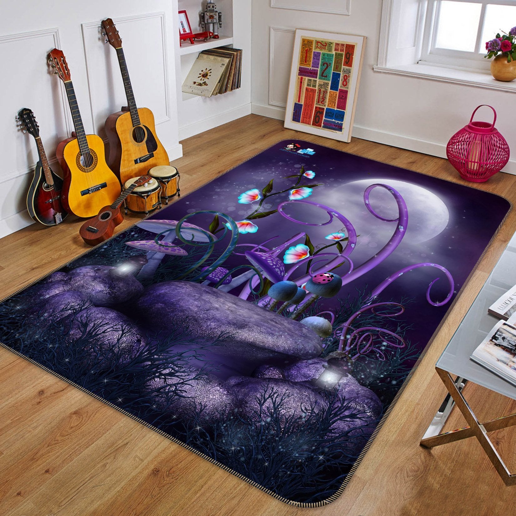 3D Mushrooms Flowers 155 Non Slip Rug Mat Mat AJ Creativity Home