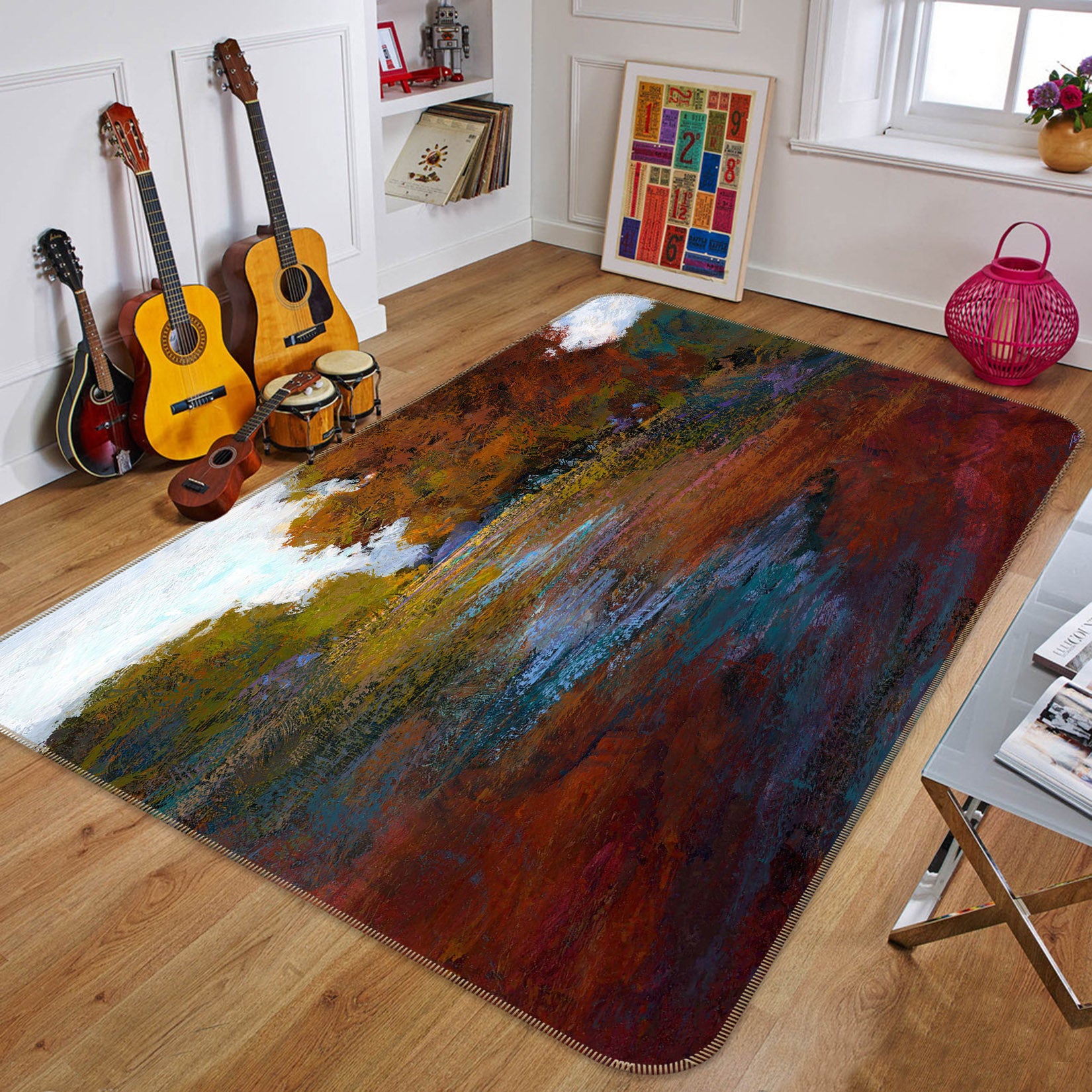 3D Maple Leaf 1040 Michael Tienhaara Rug Non Slip Rug Mat