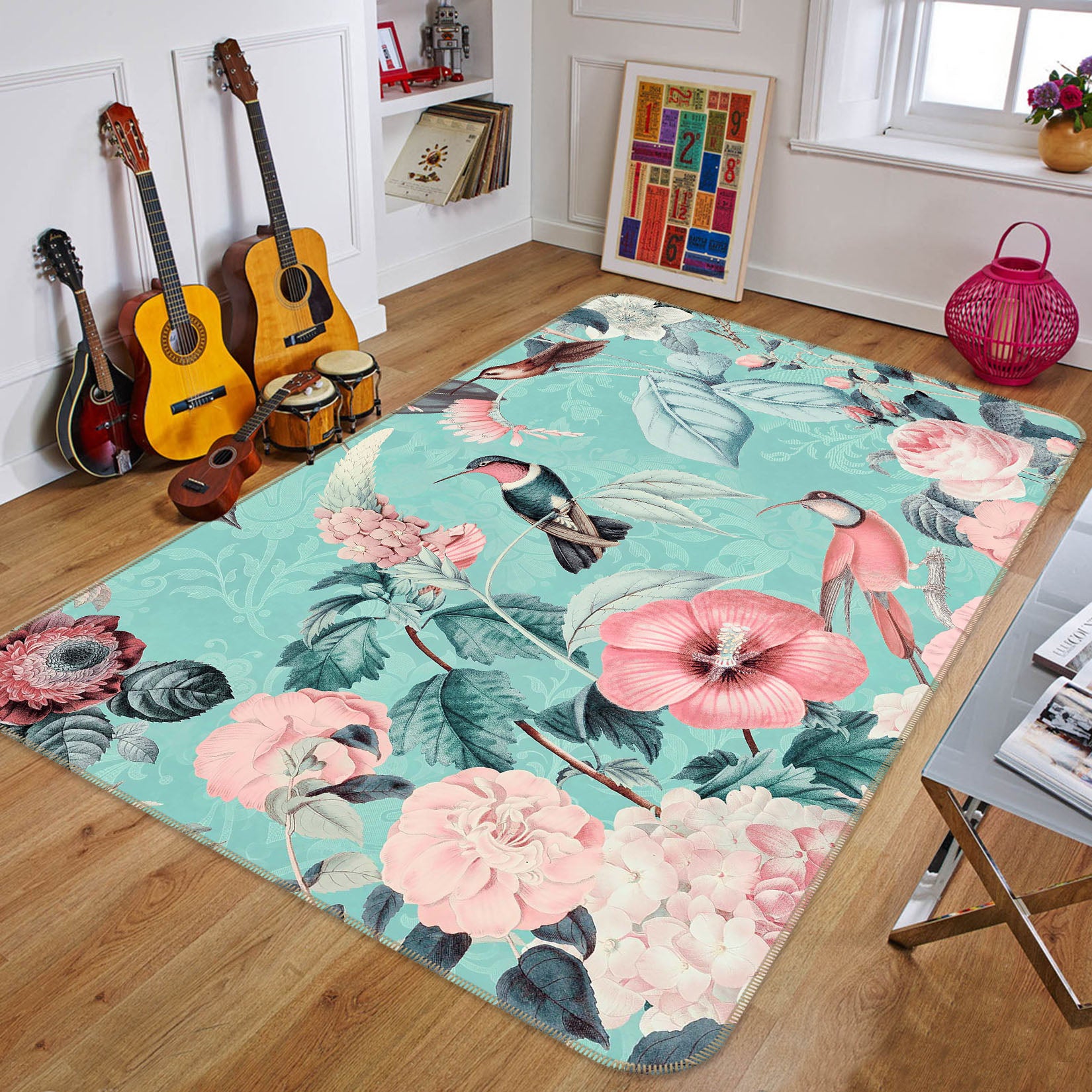 3D Leaf Bird 1025 Andrea haase Rug Non Slip Rug Mat