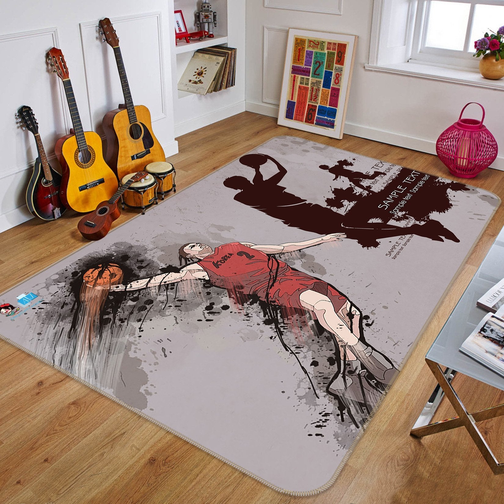 3D Basketball Player 457 Non Slip Rug Mat Mat AJ Creativity Home