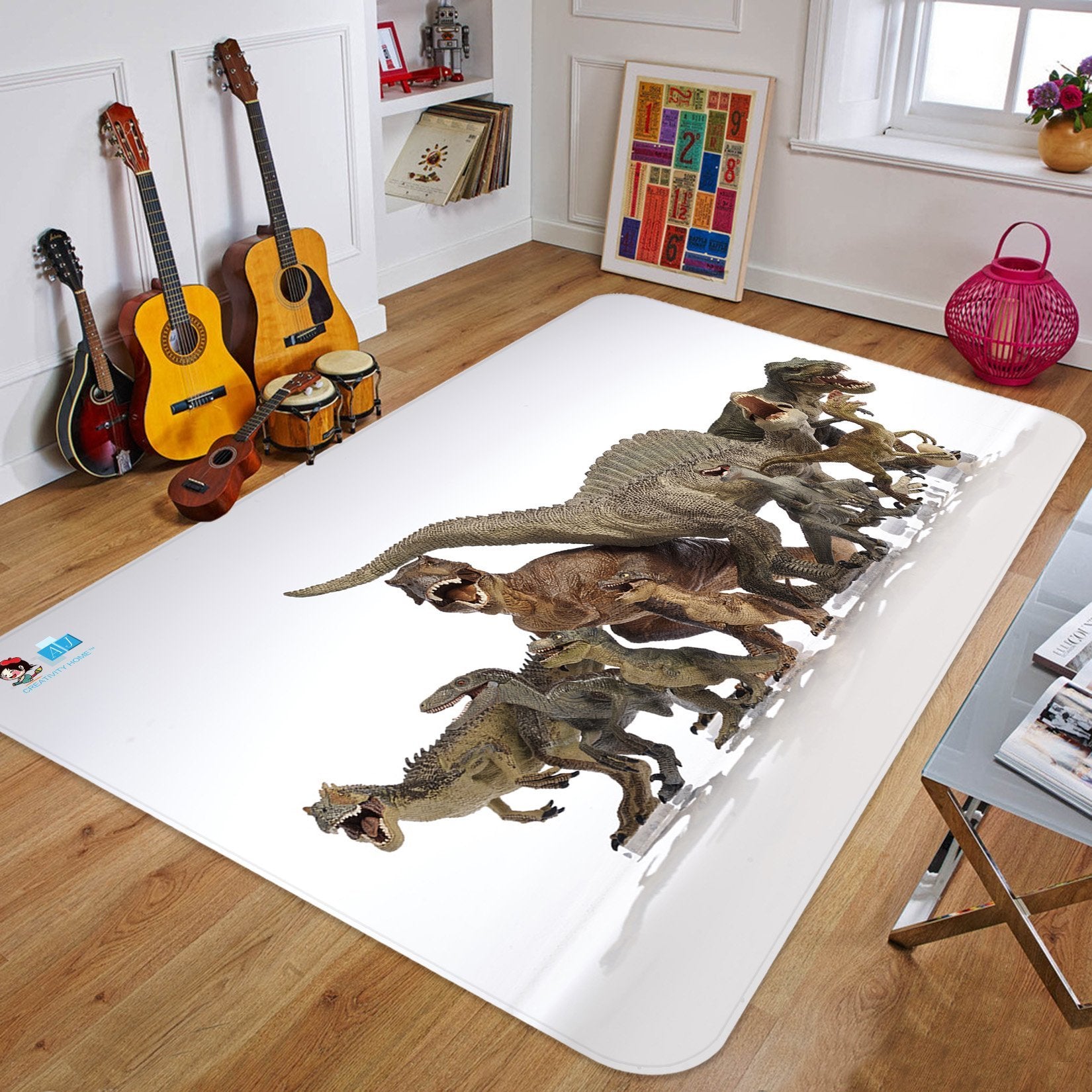 3D Dinosaur Group 44 Non Slip Rug Mat Mat AJ Creativity Home