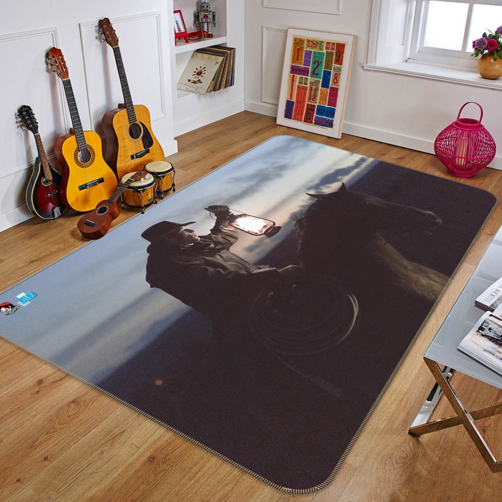 3D Oil Lamp Horse 260 Non Slip Rug Mat Mat AJ Creativity Home