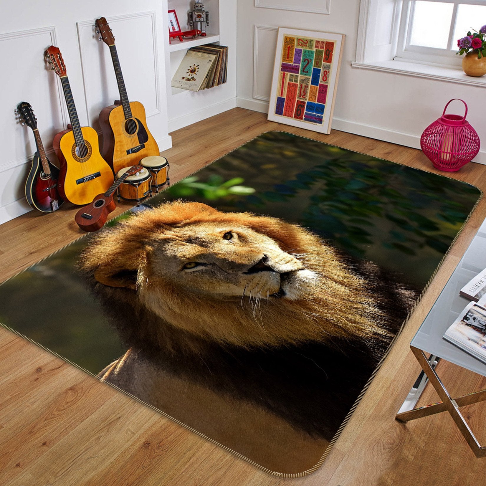 3D Lion Head 611 Animal Non Slip Rug Mat Mat AJ Creativity Home