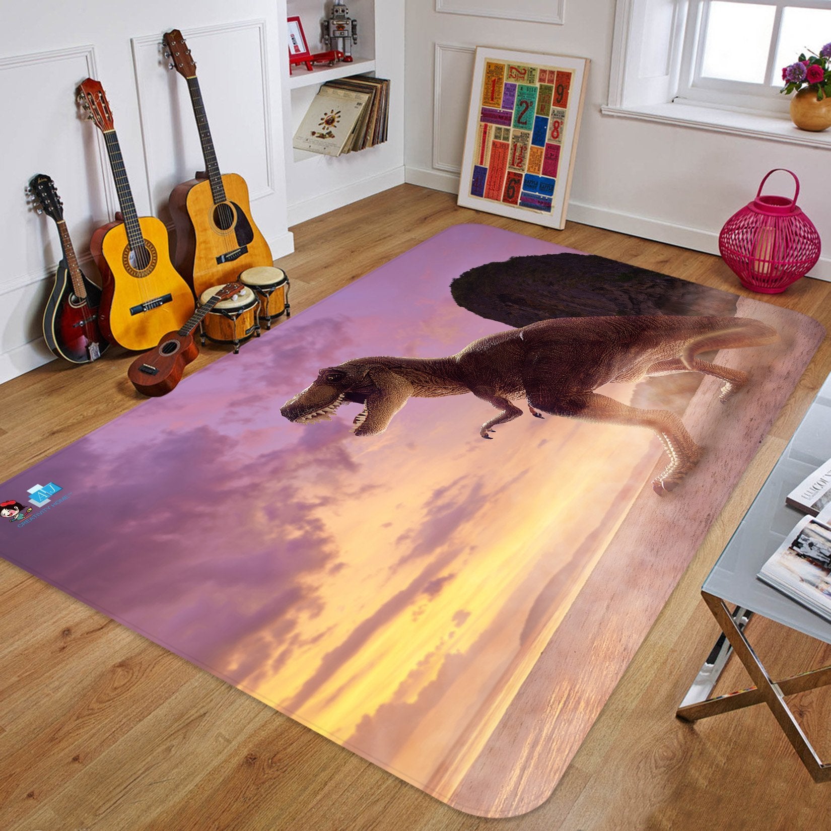 3D Hazy Dinosaur 55 Non Slip Rug Mat Mat AJ Creativity Home