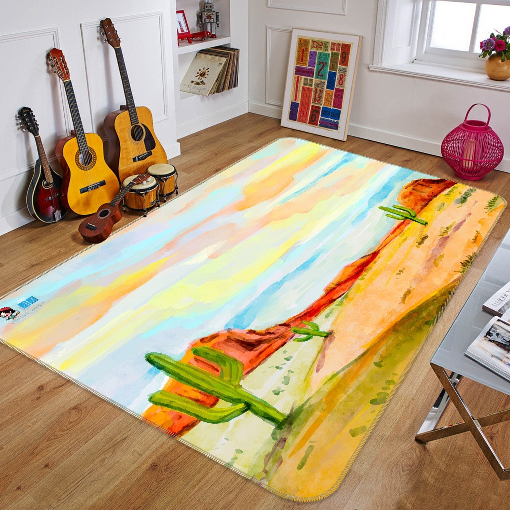 3D Oil Painting Cactus 301 Non Slip Rug Mat Mat AJ Creativity Home