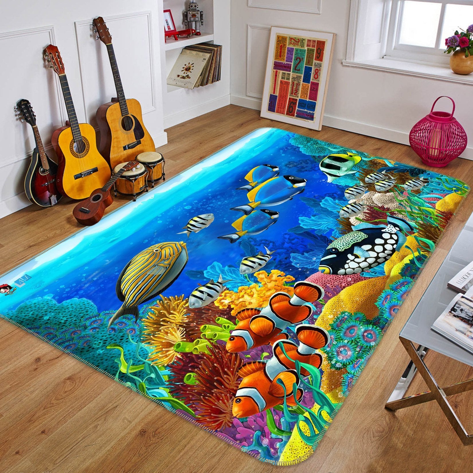 3D Seaweed Fish 543 Non Slip Rug Mat Mat AJ Creativity Home