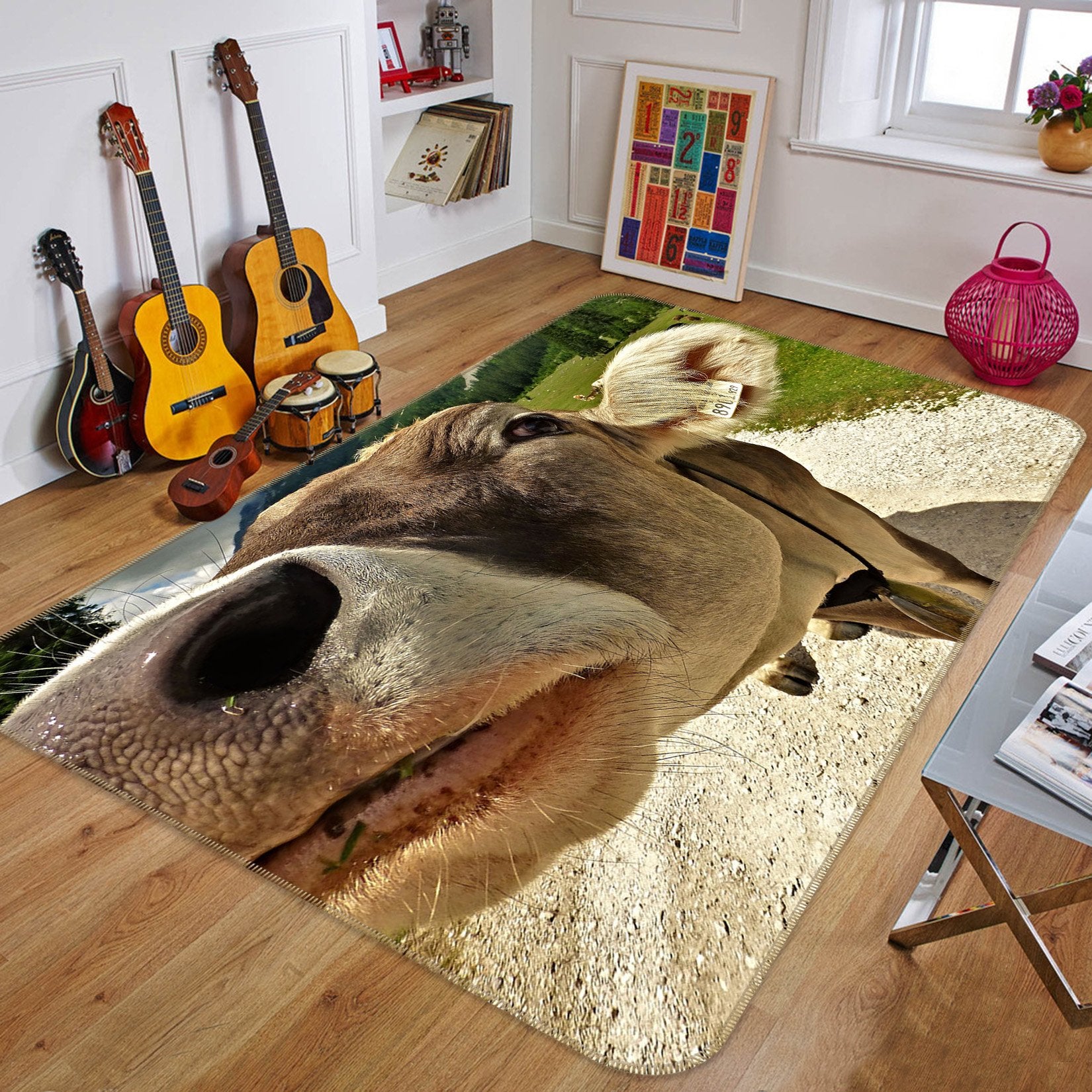 3D Bull Nose 567 Animal Non Slip Rug Mat Mat AJ Creativity Home