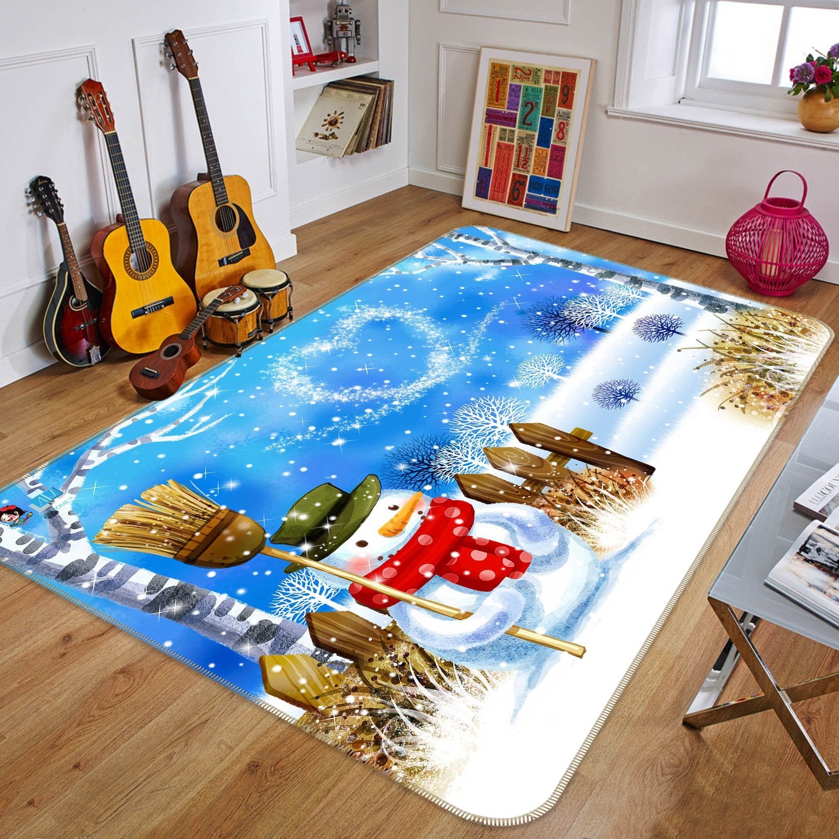 3D Love Snowman 621 Non Slip Rug Mat Mat AJ Creativity Home