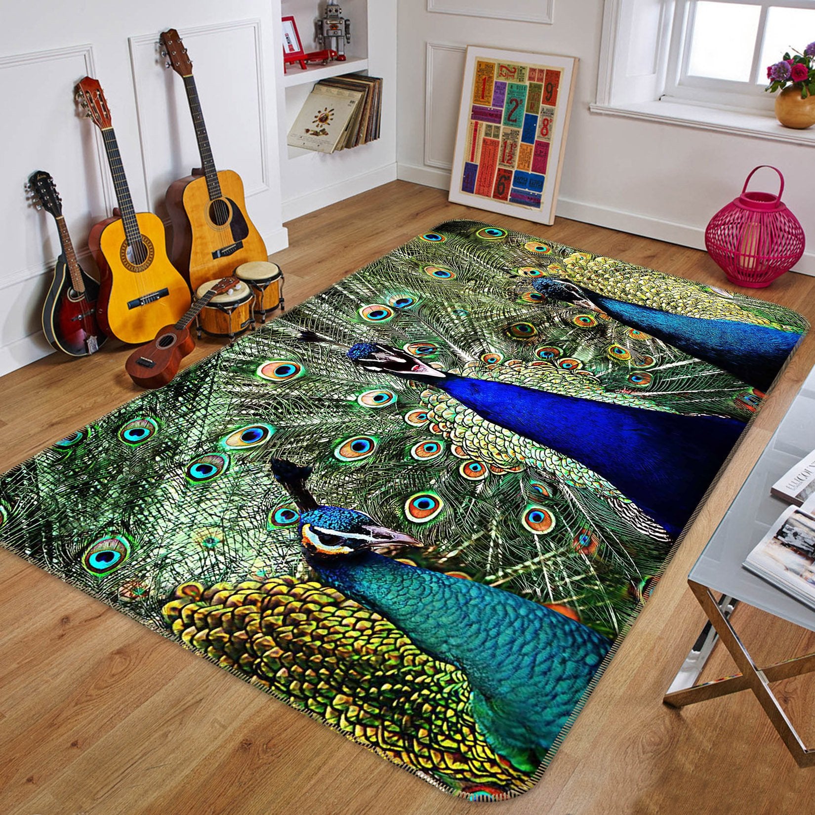 3D Peacock Opening 617 Animal Non Slip Rug Mat Mat AJ Creativity Home