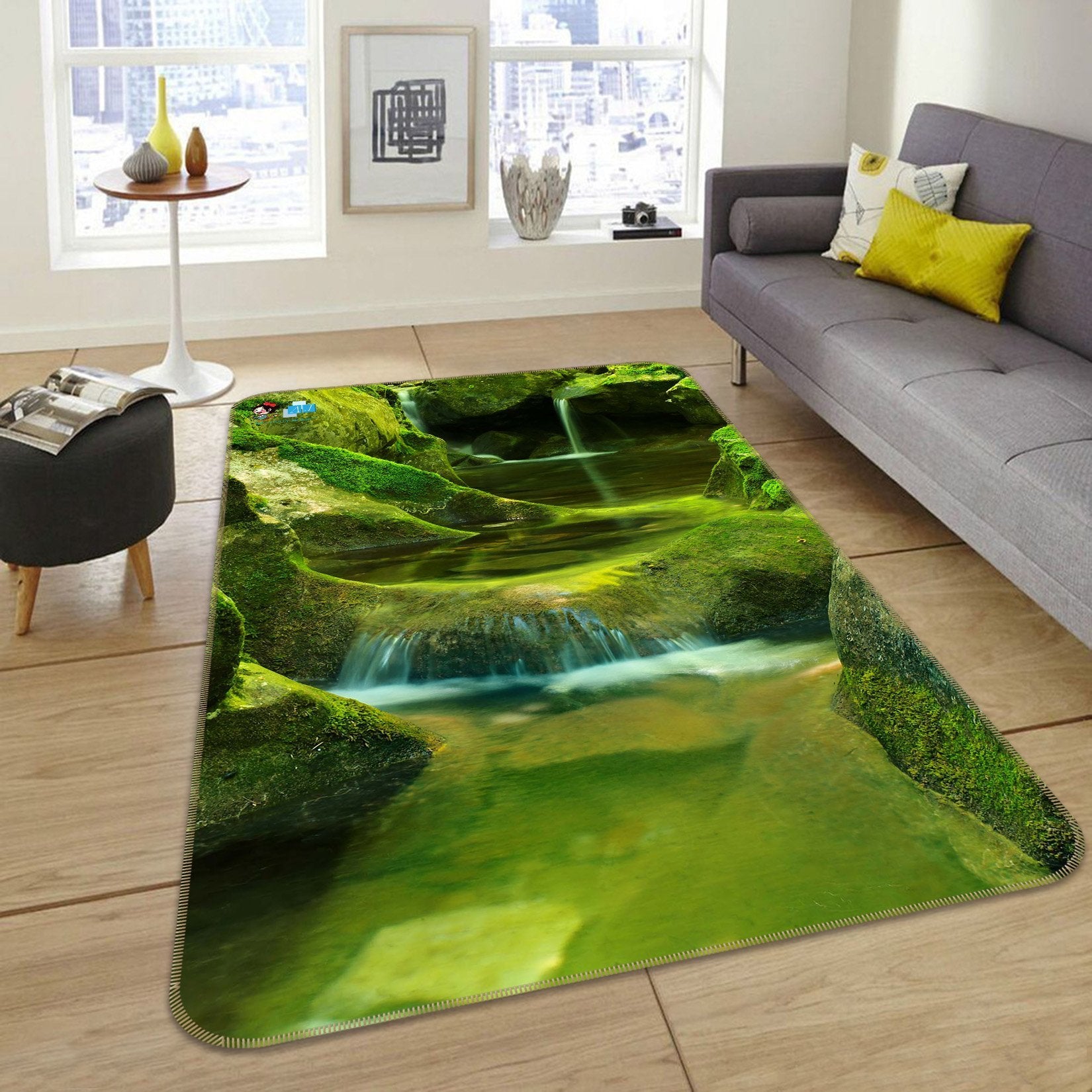 3D Moss River 051 Non Slip Rug Mat Mat AJ Creativity Home