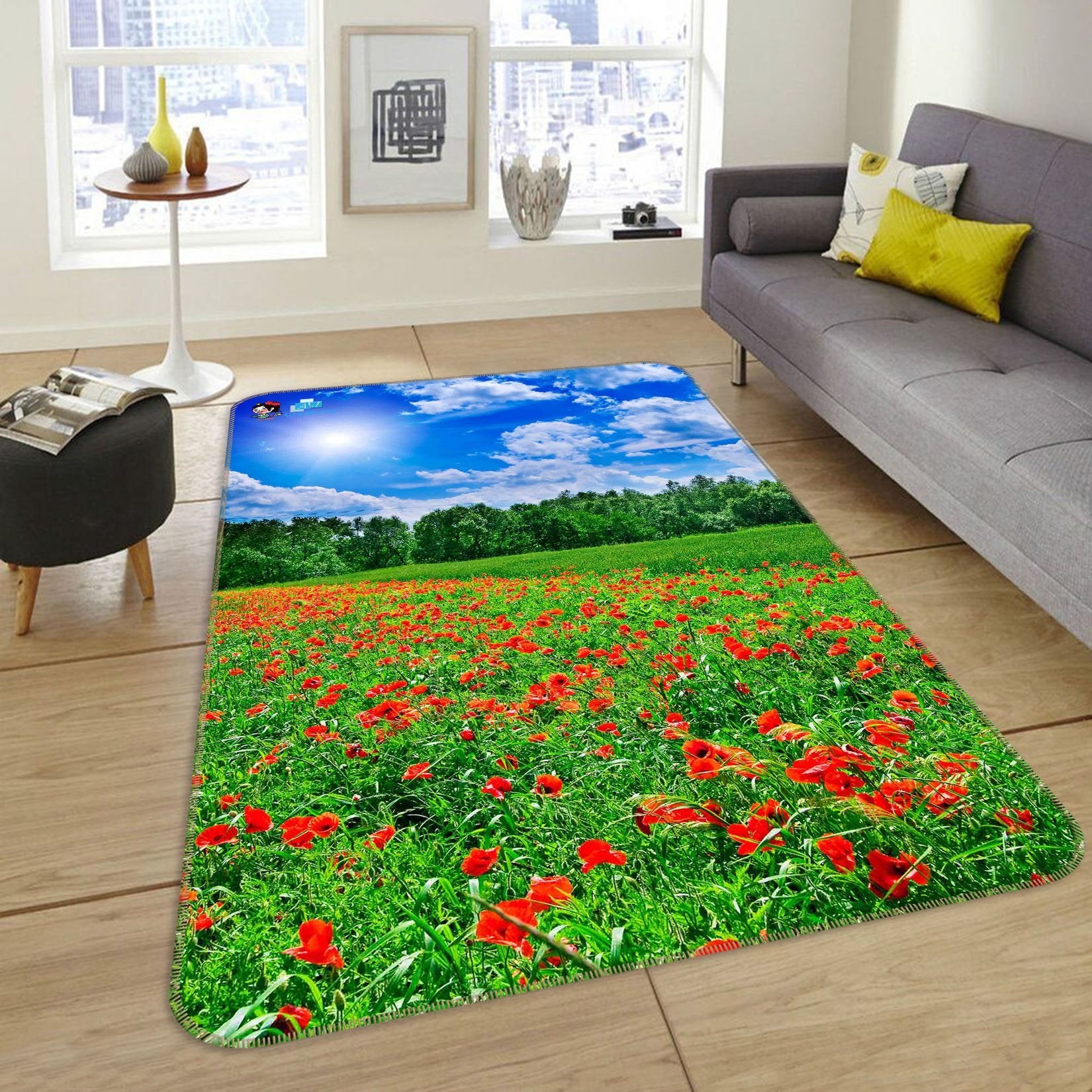 3D Flowers Field 192 Non Slip Rug Mat Mat AJ Creativity Home