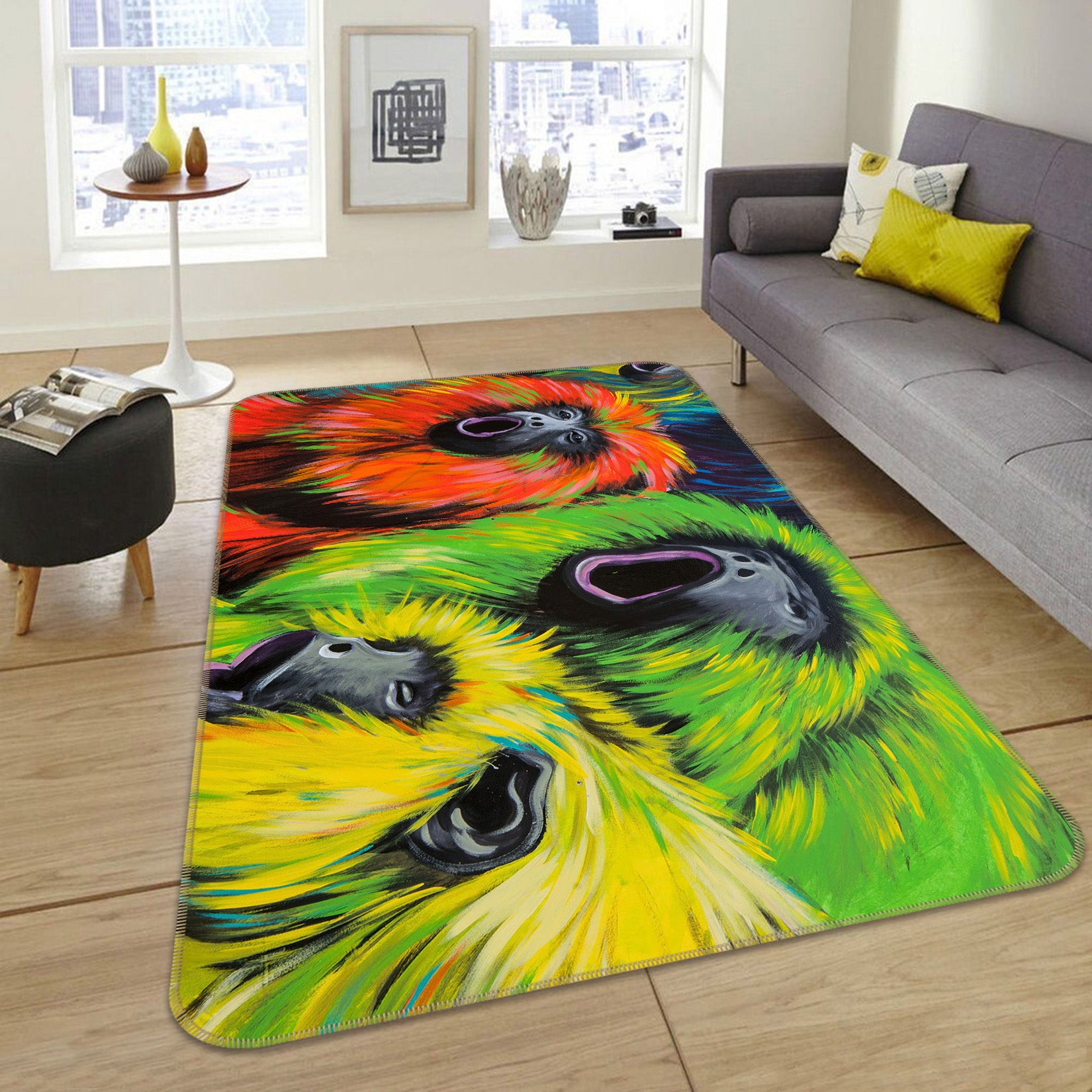 3D Color Monkey 144 Animal Non Slip Rug Mat