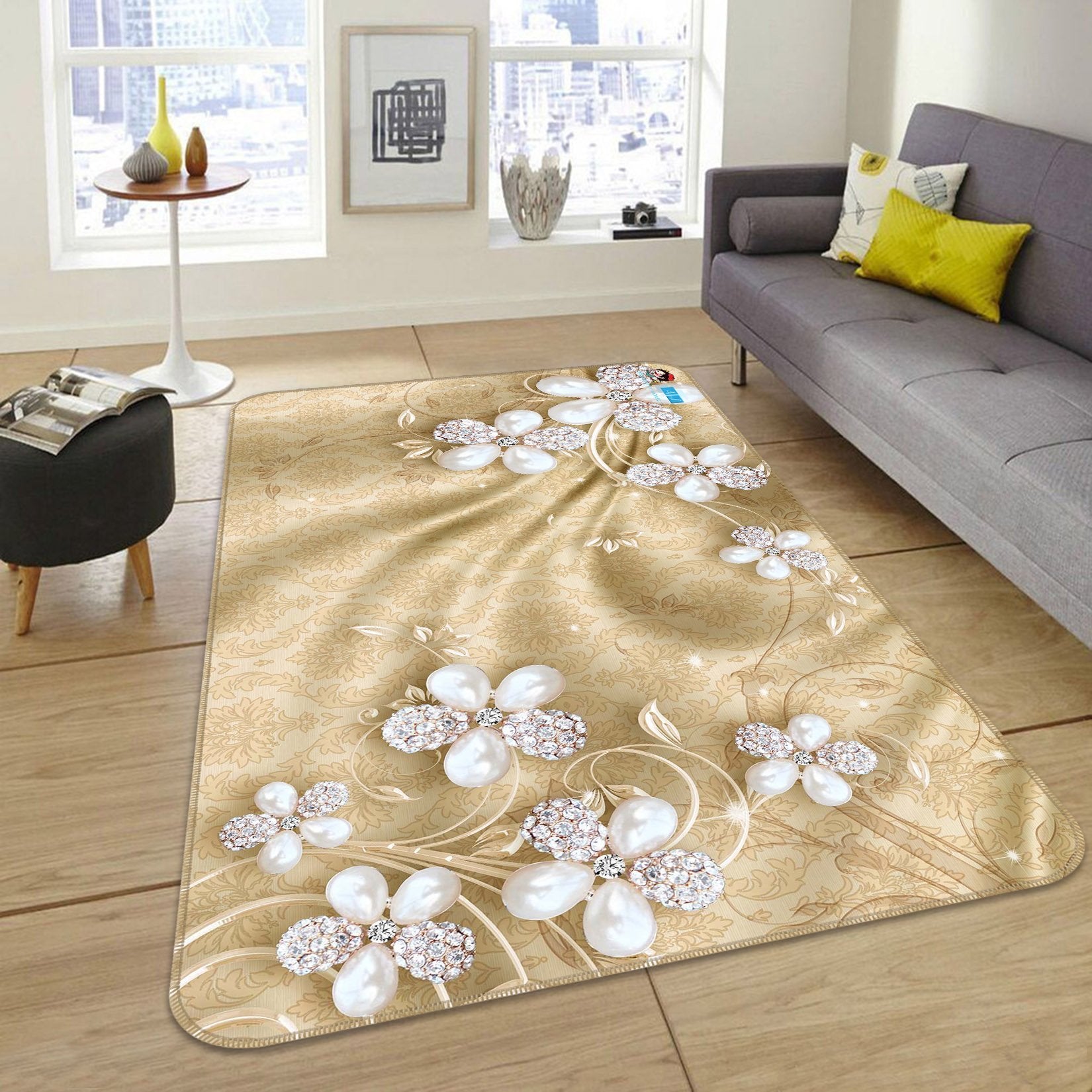 3D Diamond Flower 746 Non Slip Rug Mat Mat AJ Creativity Home