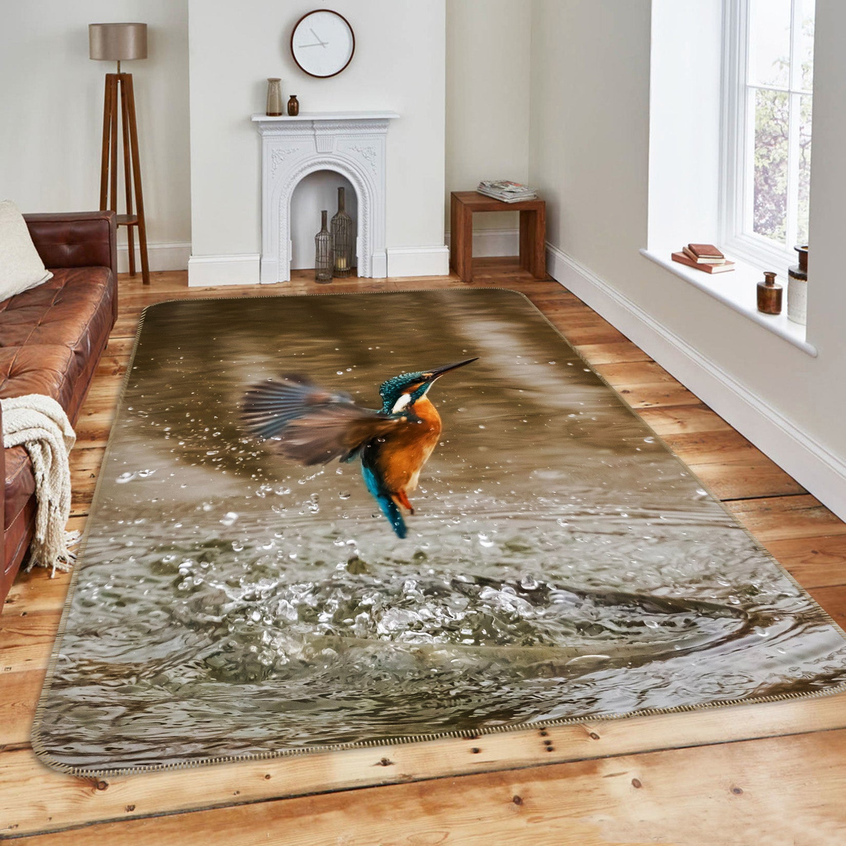 3D Kingfisher River 177 Animal Non Slip Rug Mat