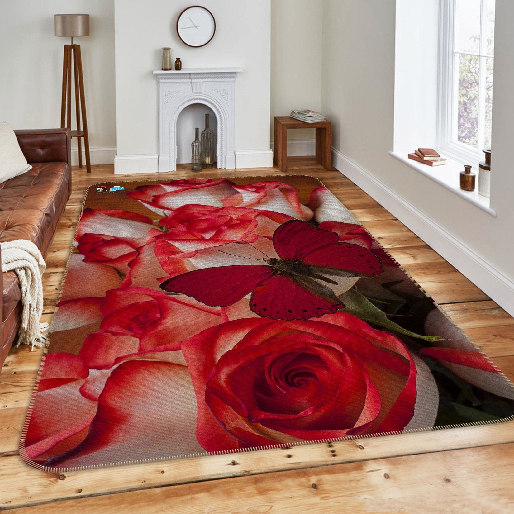 3D Flowers And Butterfly 218 Non Slip Rug Mat Mat AJ Creativity Home