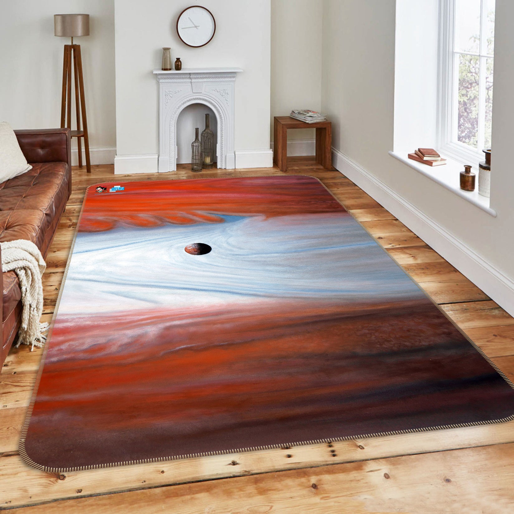 3D Red White Pattern 11158 Matthew Holden Bates Rug Non Slip Rug Mat