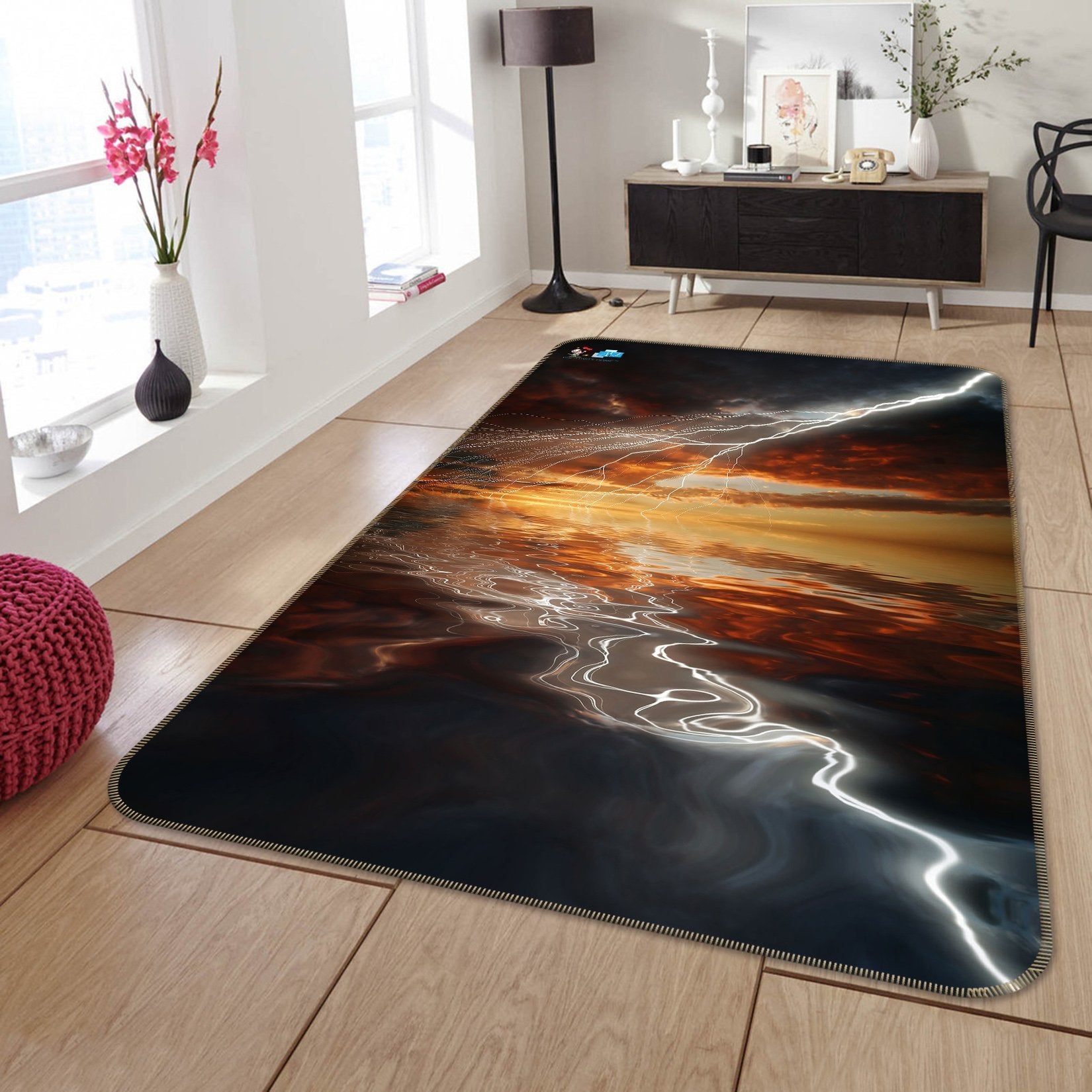 3D Sea Sunset Lightning 145 Non Slip Rug Mat Mat AJ Creativity Home