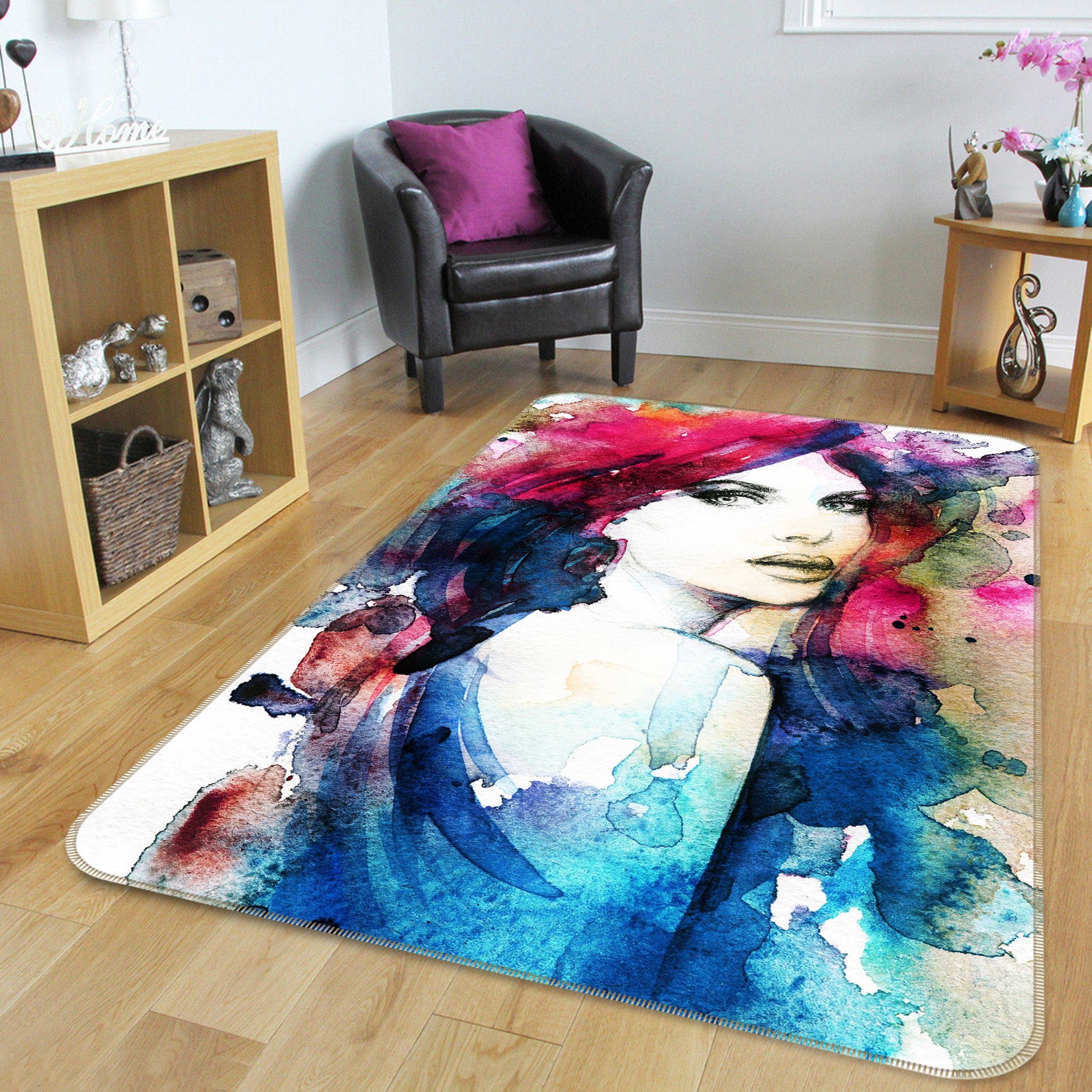 3D Lovely Woman 1058 Non Slip Rug Mat