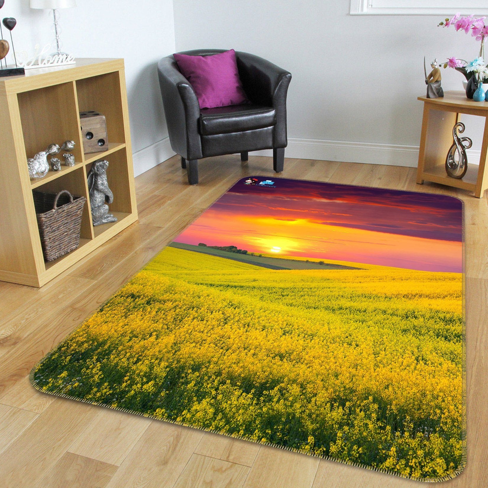 3D Flowers Field Sunset 164 Non Slip Rug Mat Mat AJ Creativity Home