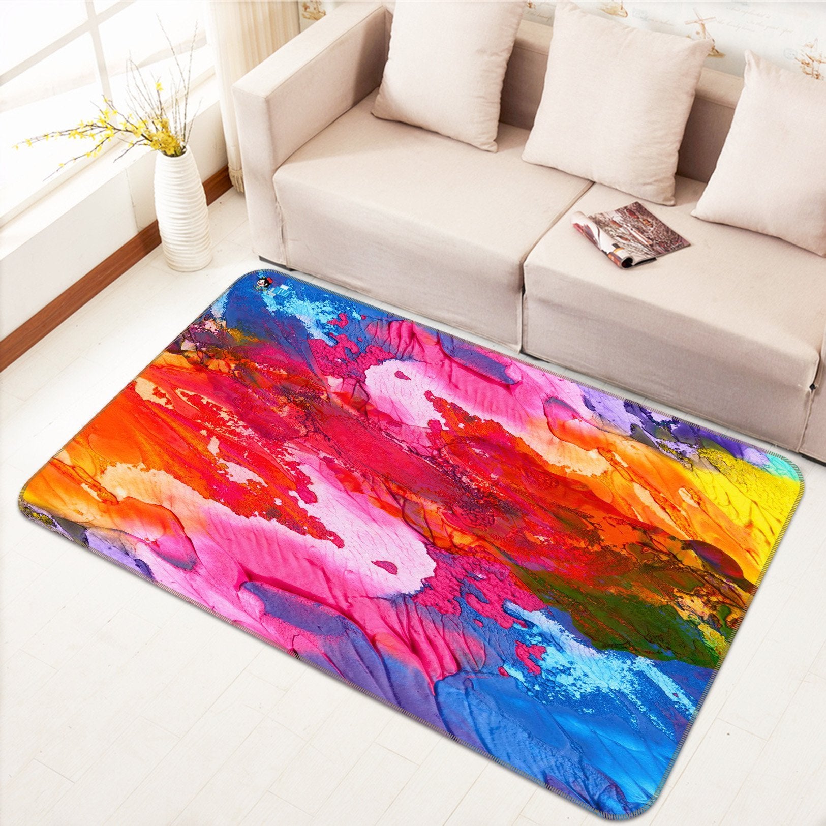 3D Red Ink 605 Non Slip Rug Mat Mat AJ Creativity Home